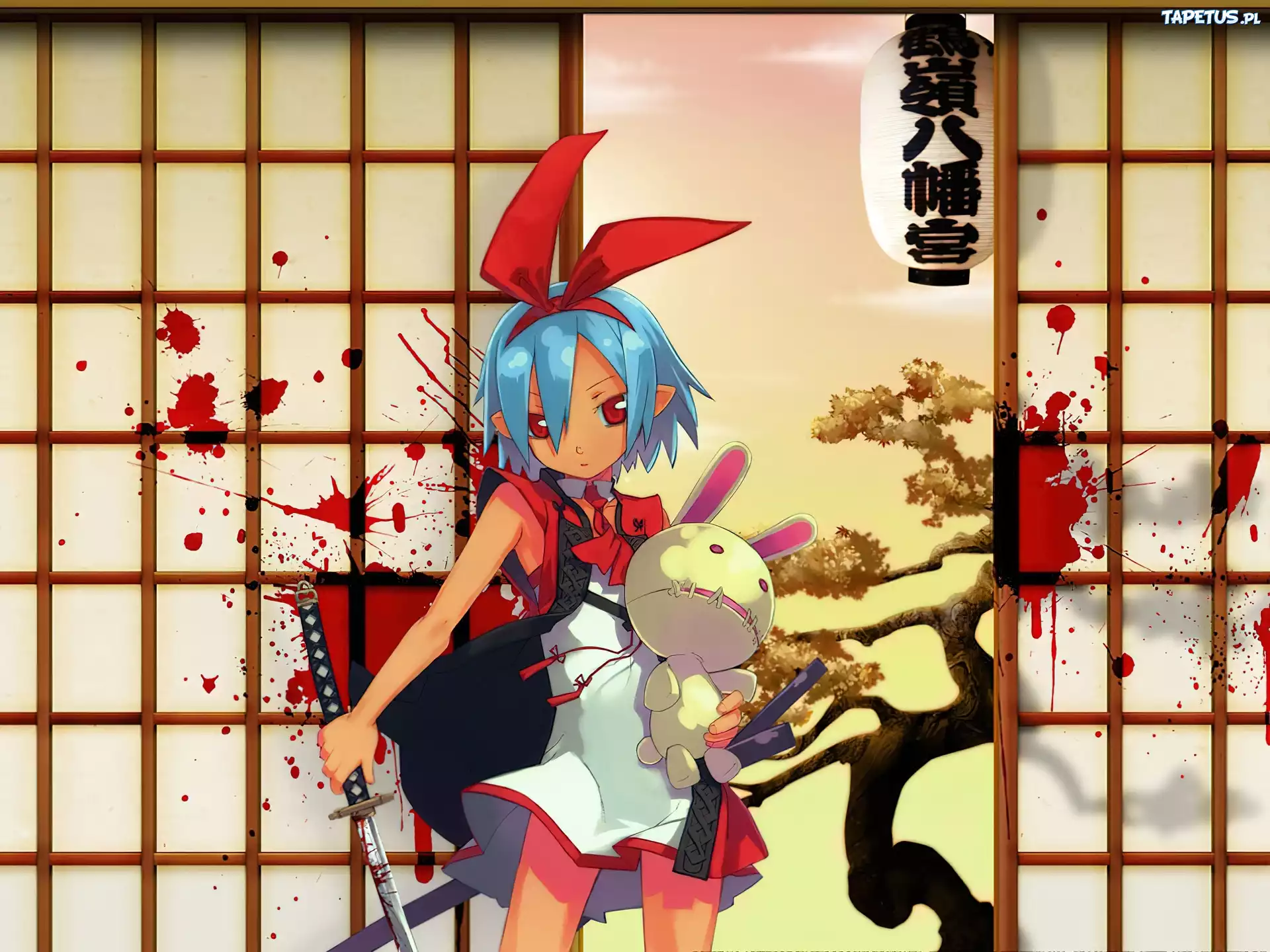 Makai Senki Disgaea, dziewczyna, krew, pluszak