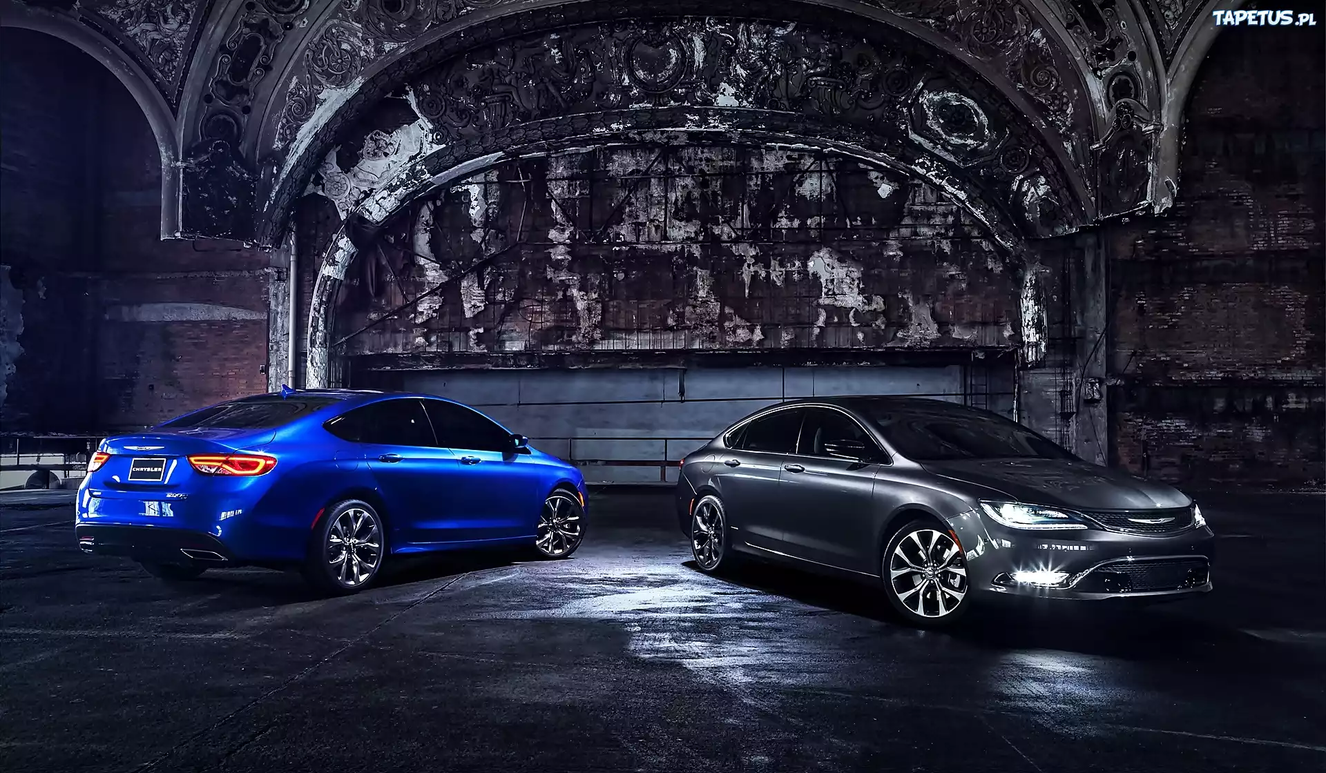 Samochody, Chrysler 200C, Niebieski, Czarny