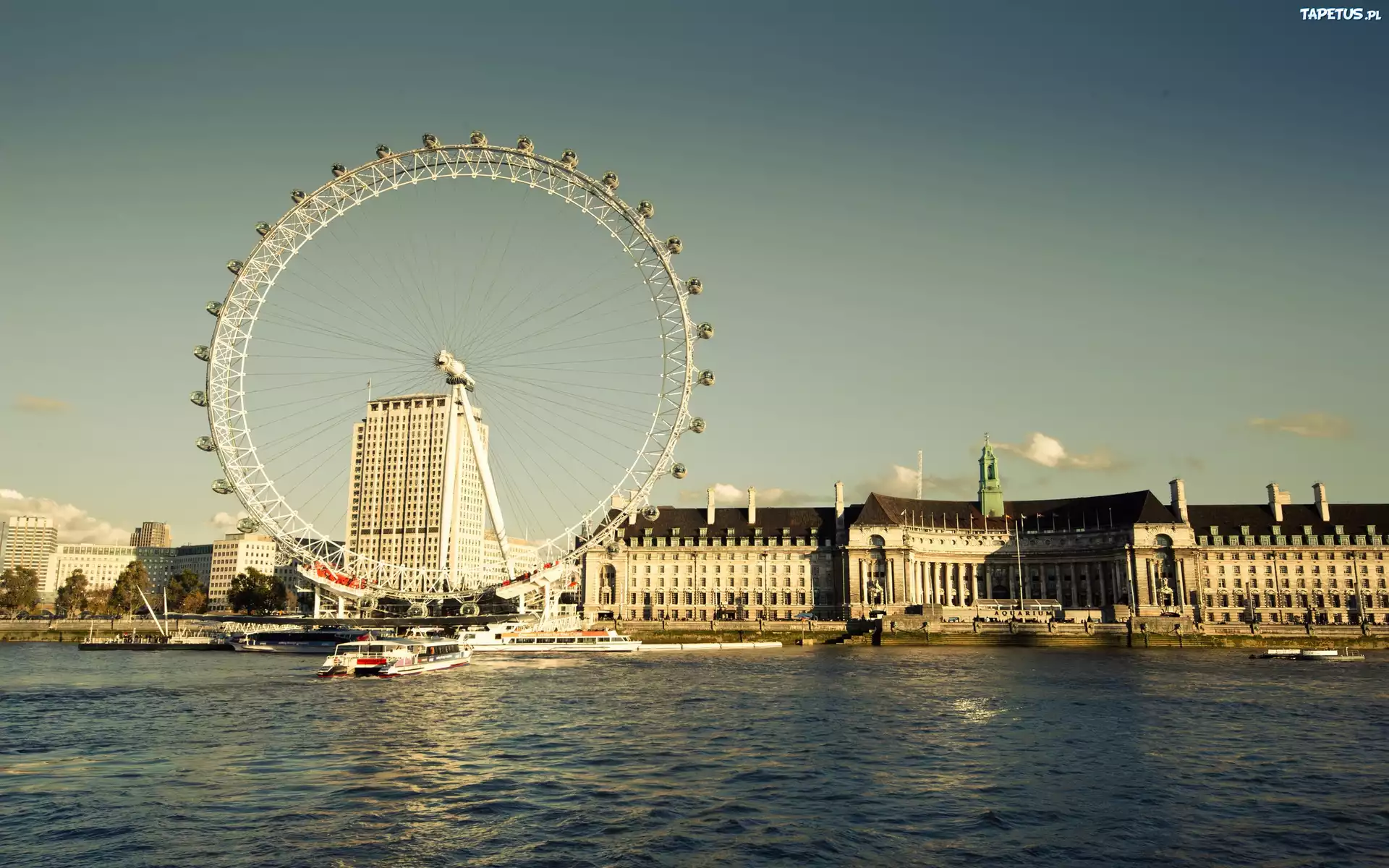 Rzeka, Tamiza, London Eye, Anglia