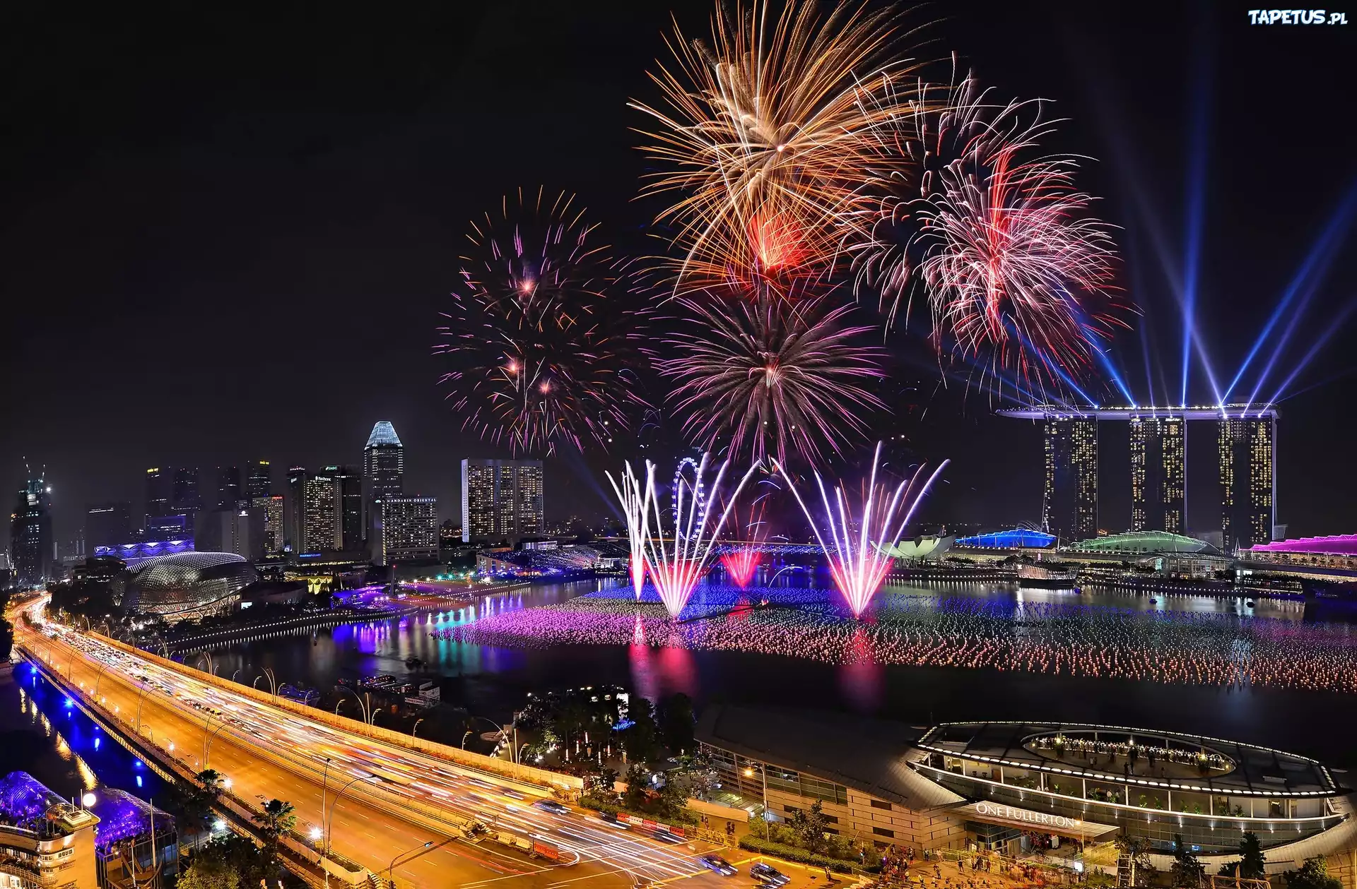 Fajerwerki, Sylwester, Singapur