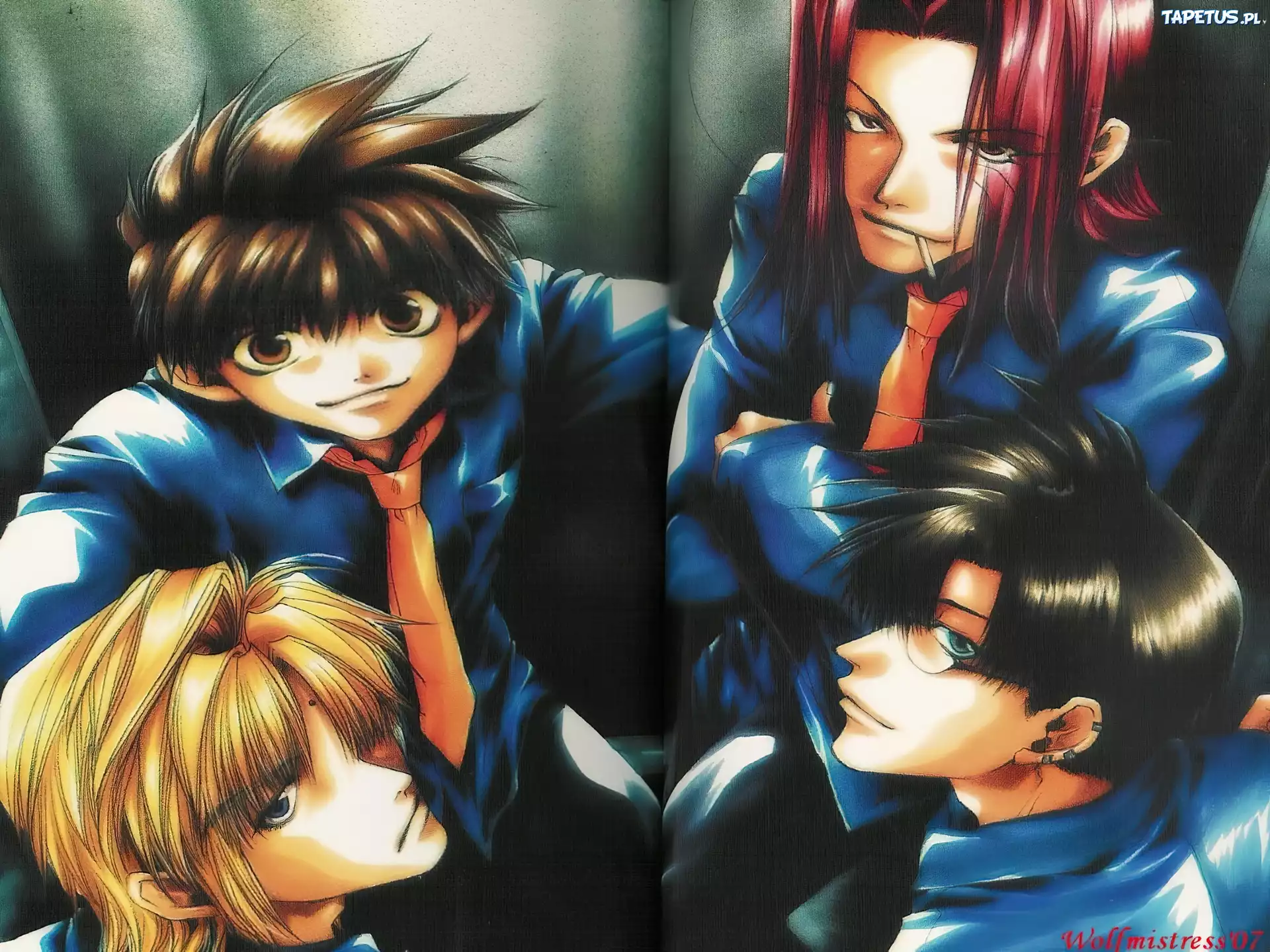Saiyuki, krawaty, oczy