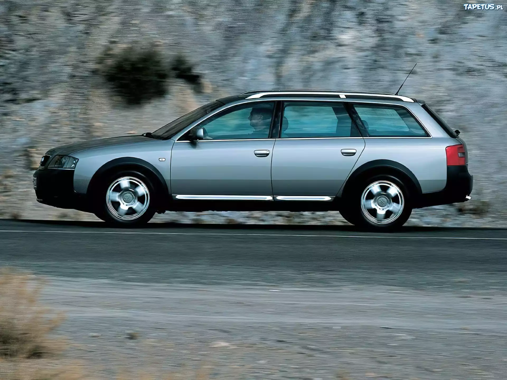 Srebrne, Audi Allroad, Lewy Profil