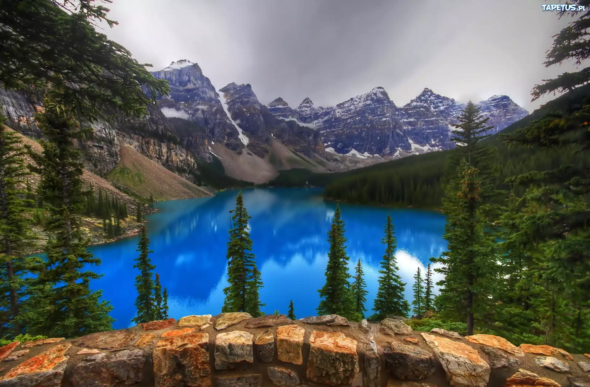 Góry, Las, Jezioro, Banff, Kanada