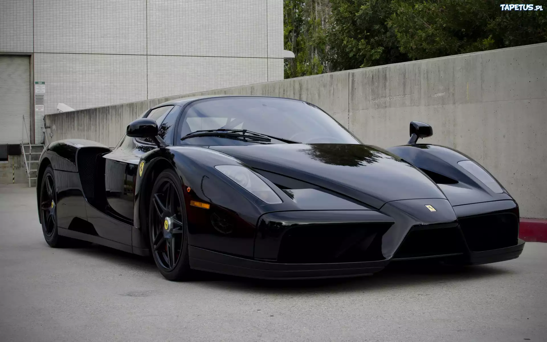 Czarne, Ferrari, Enzo, Mur