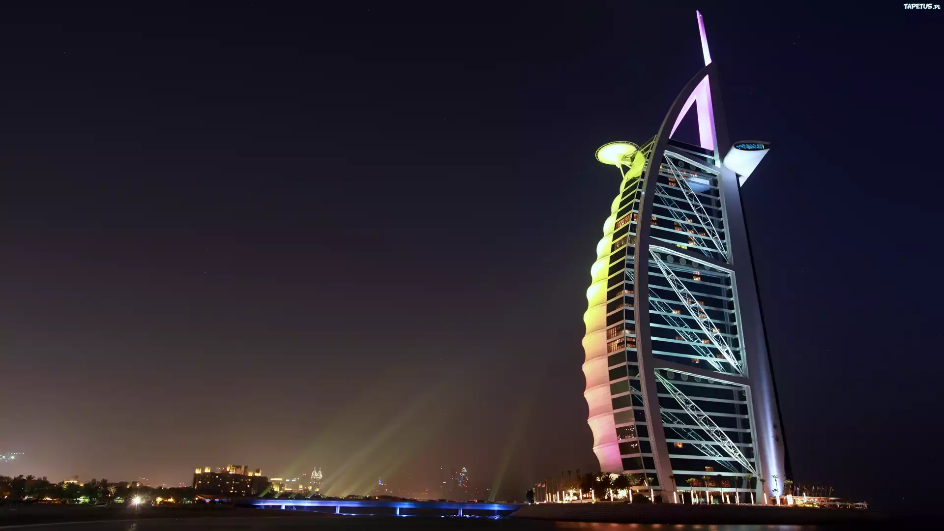 Hotel, Burj Al Arab, Oświetlenie