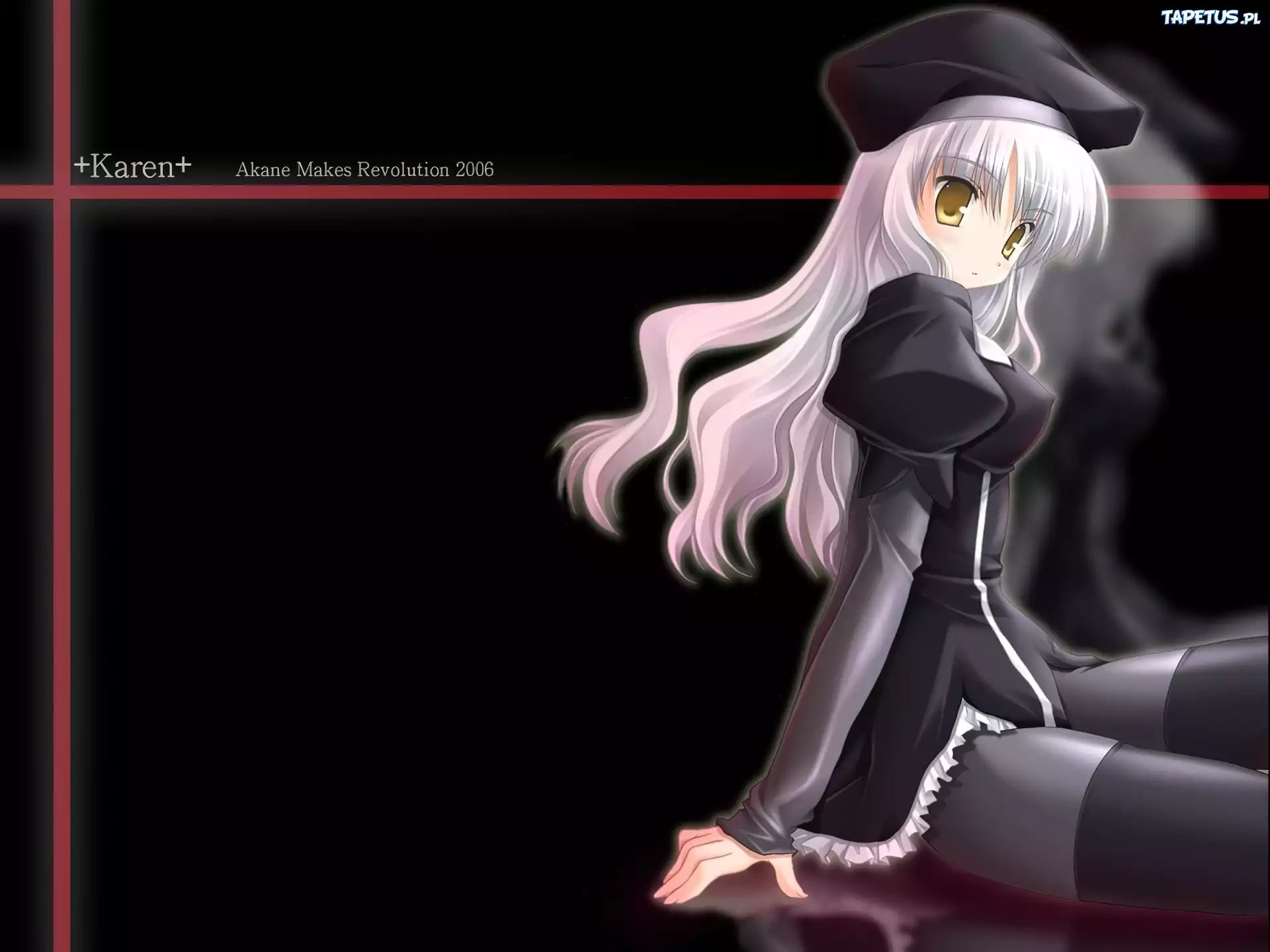 Fate Stay Night, kobieta, strój, czapla, napis
