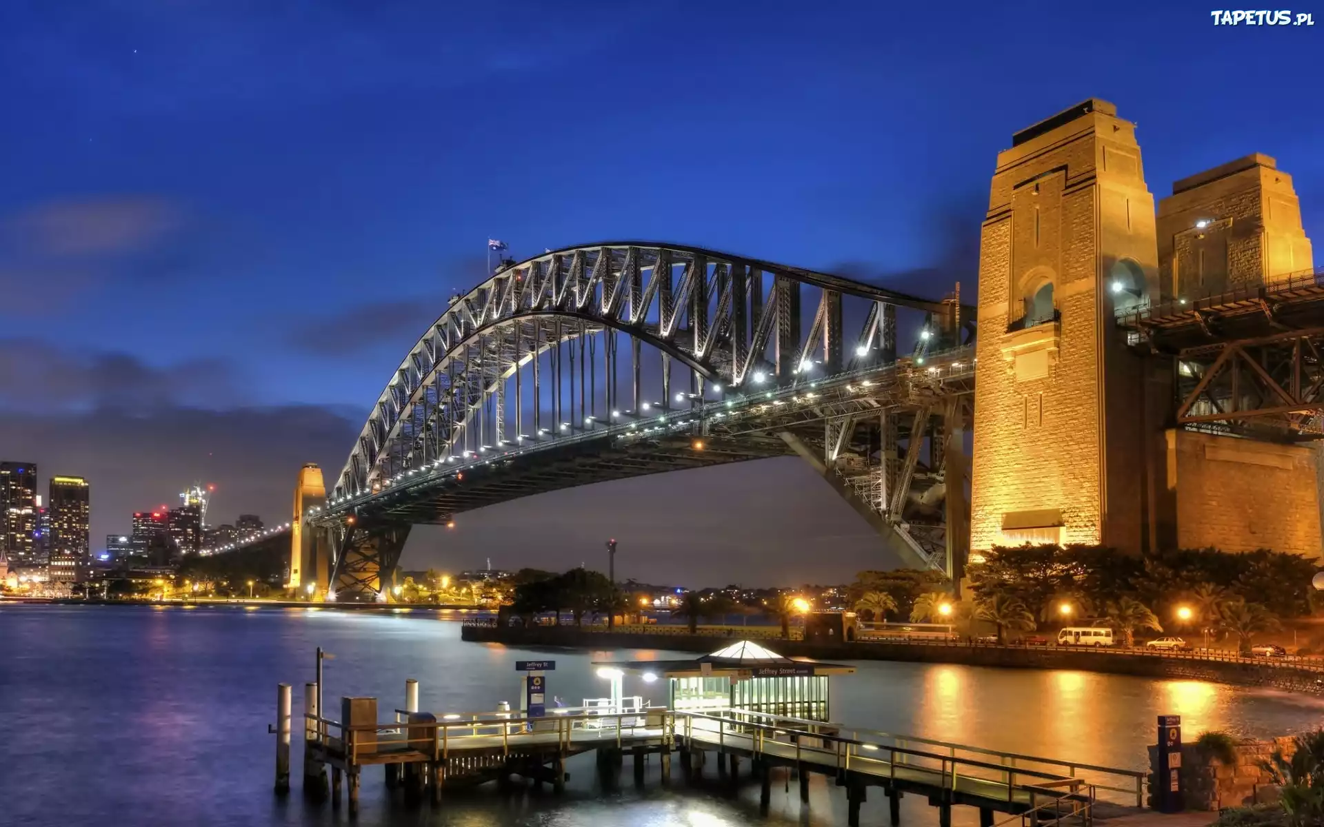 Most, Światła, Noc, Sydney, Australia