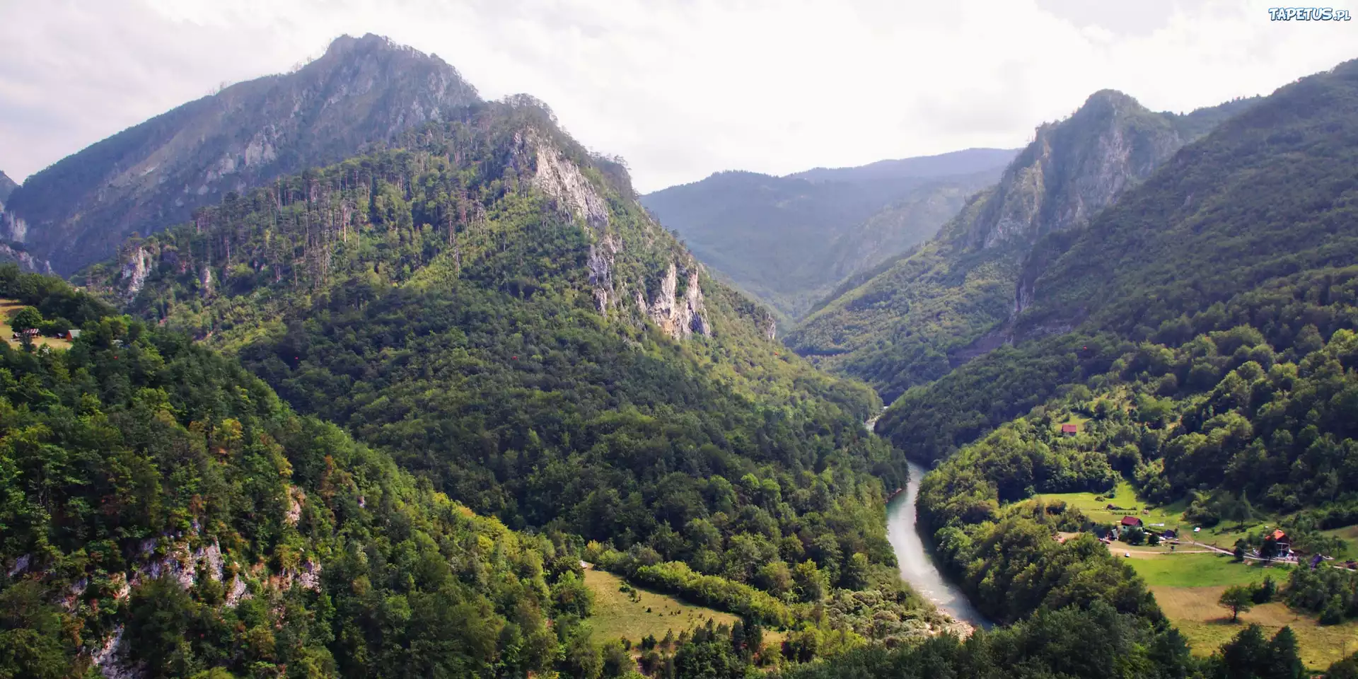 Krajobraz, Góry, Las, Rzeka