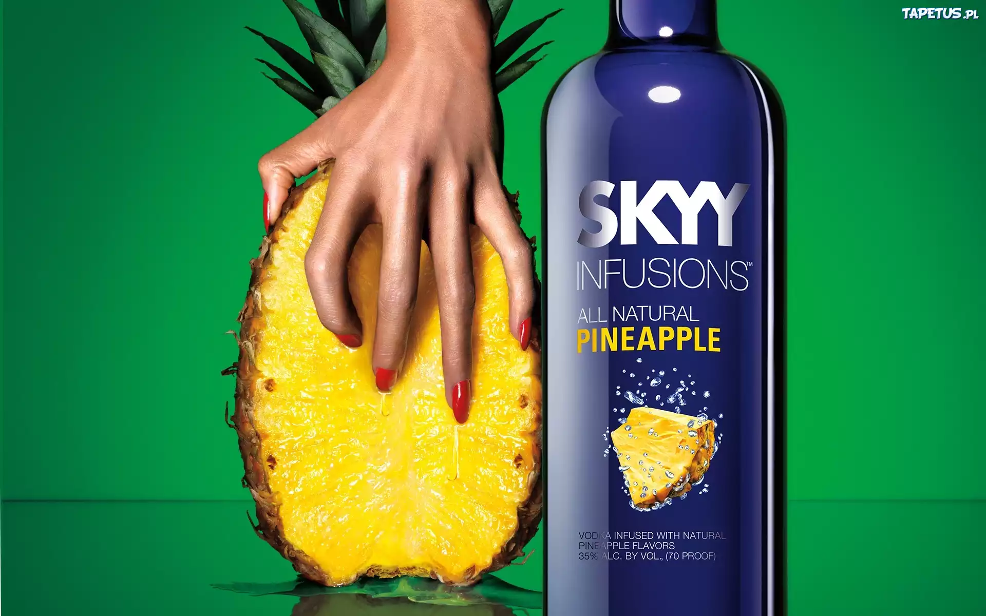 Wódka, Skyy, Dłoń, Manicure, Ananas
