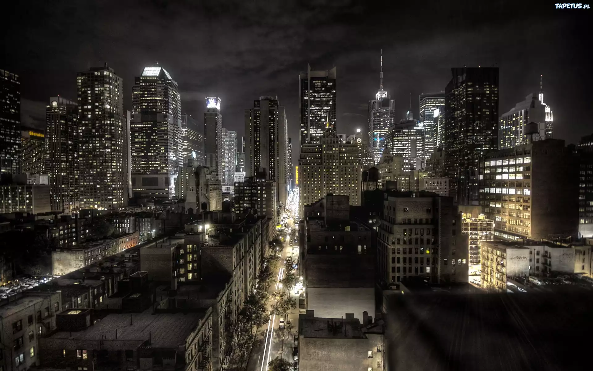 New York, Wieżowce, Noc