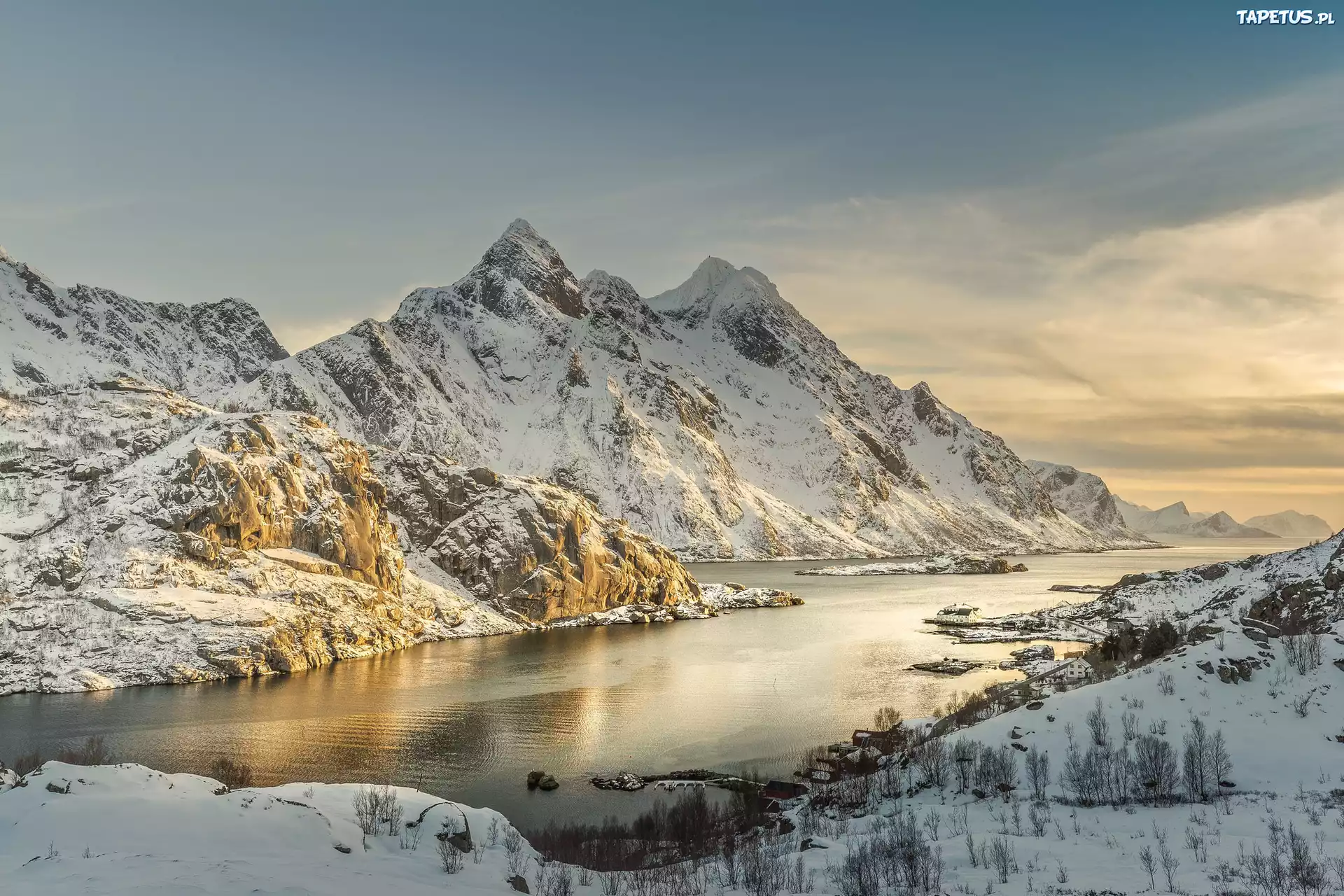 Norwegia, Zima, Góry, Zatoka