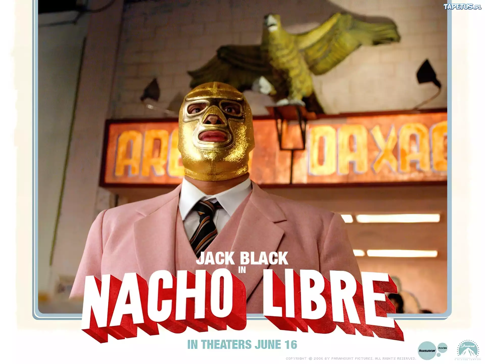 Nacho Libre, maska, różowy, garnitur, ptak