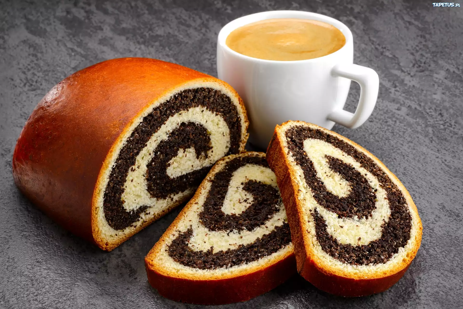 Ciasto, Cappuccino, Makowiec, Kawa