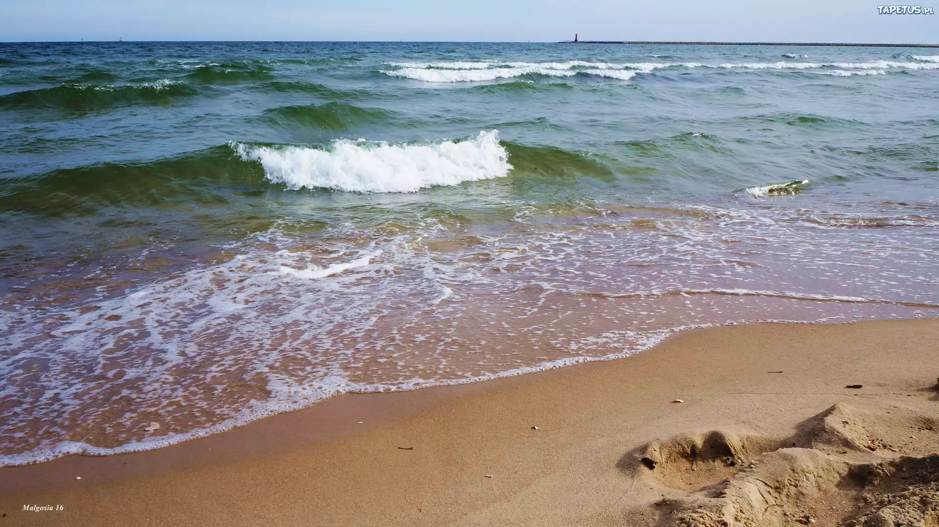 Morze, Bałtyk, Fale, Woda, Plaża, Piasek