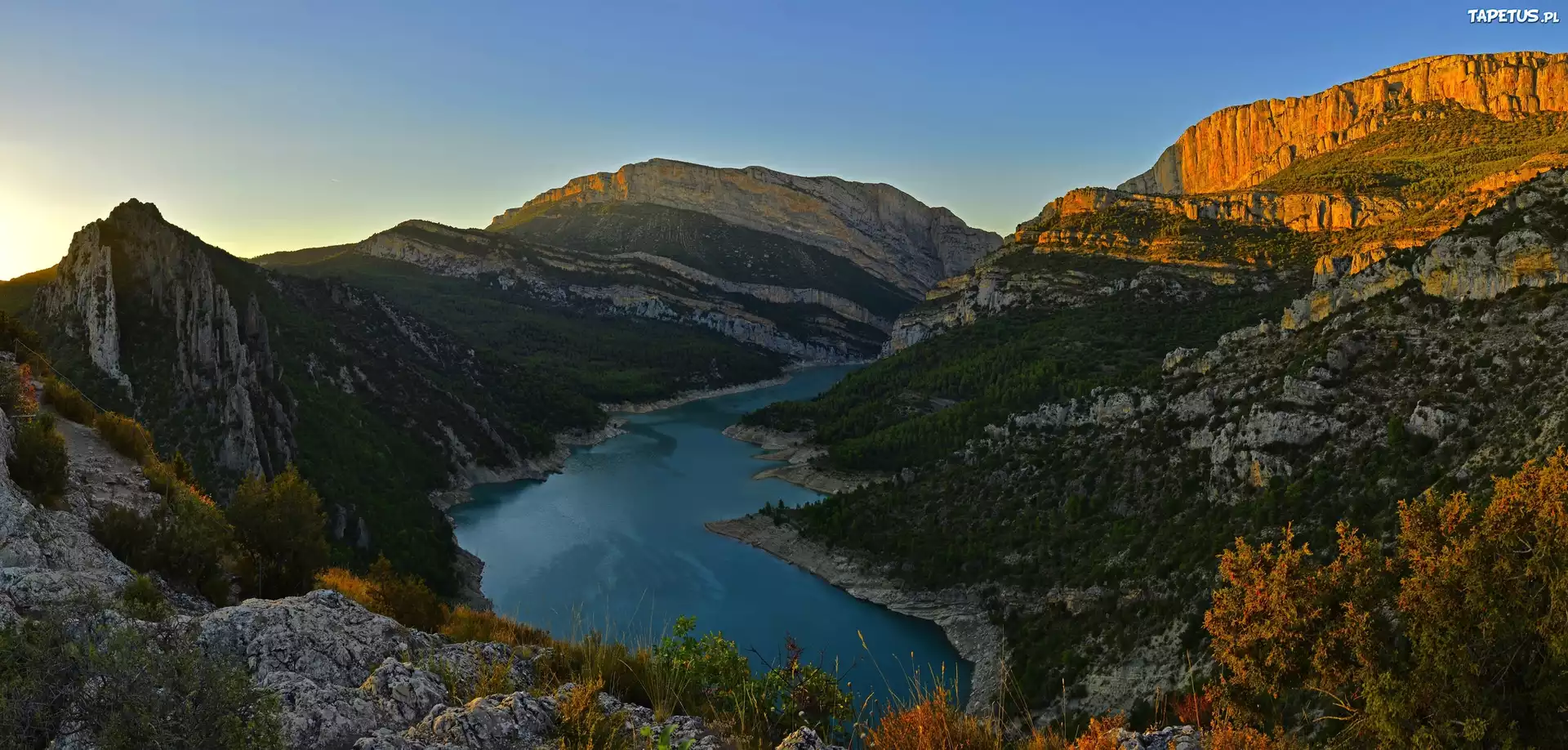 Góry, Jezioro, Las, Hiszpania
