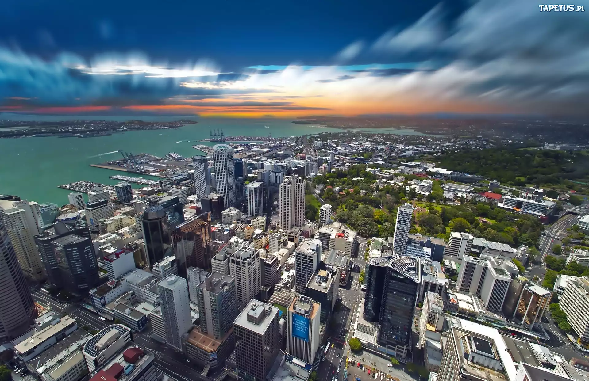 Auckland, Nowa Zelandia, Z lotu ptaka
