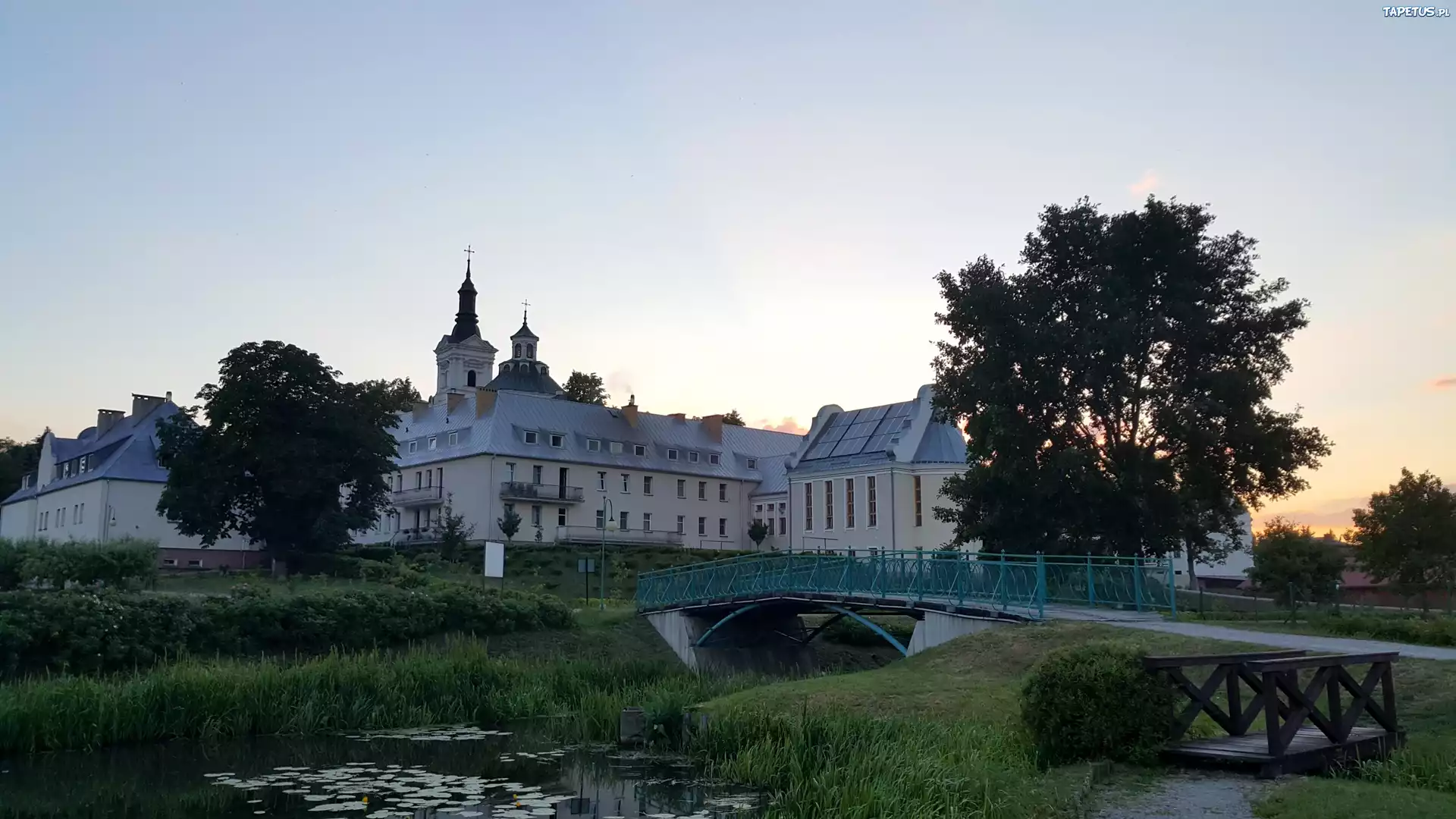 Most, Rzeka, Kościół, Budynki, Sakralne, Drzewa