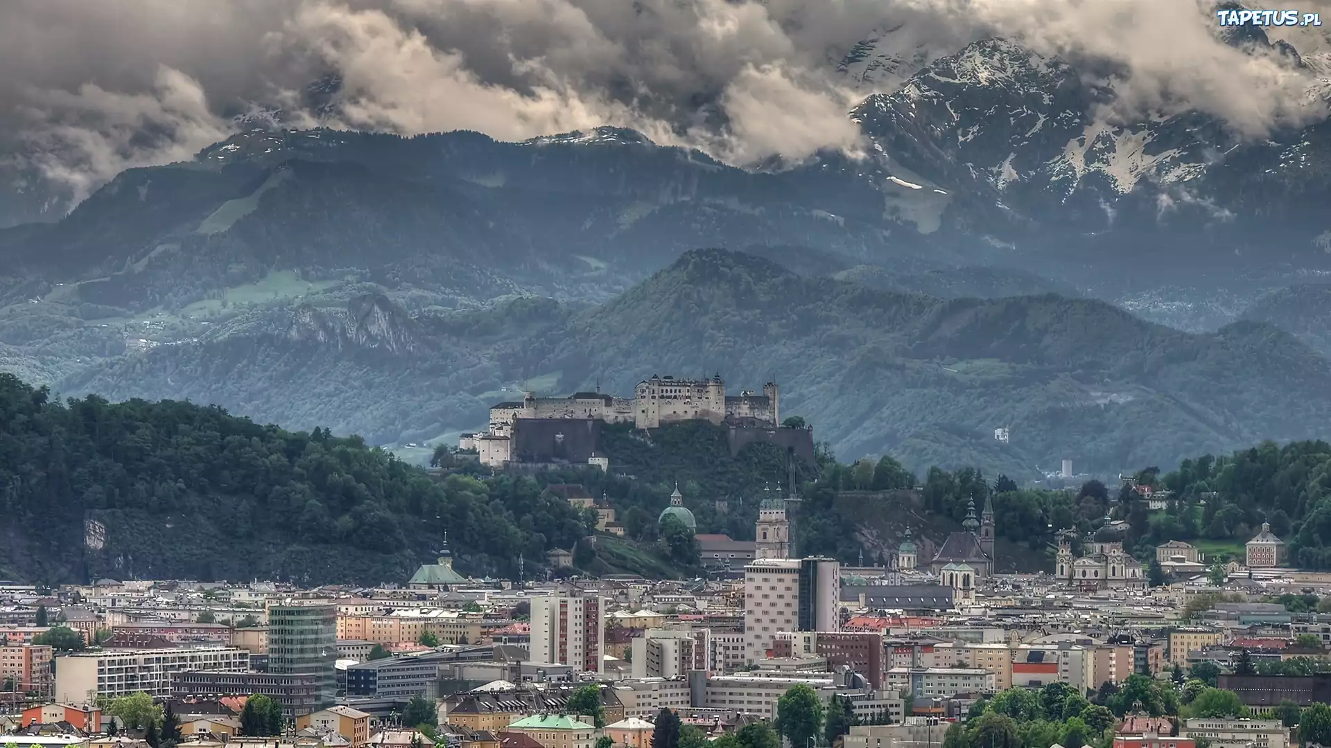 Austria, Salzburg, Miasto, Góry
