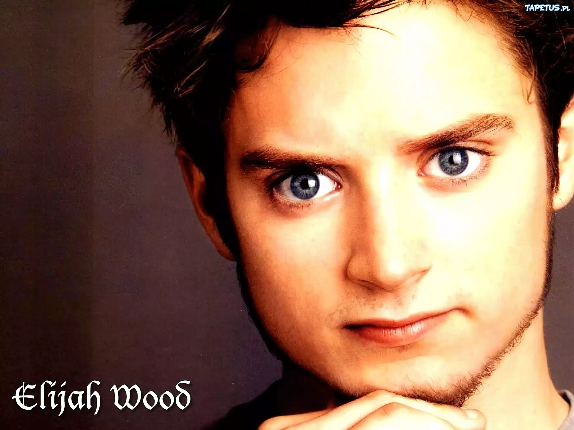 Elijah Wood,niebieskie oczy, bródka