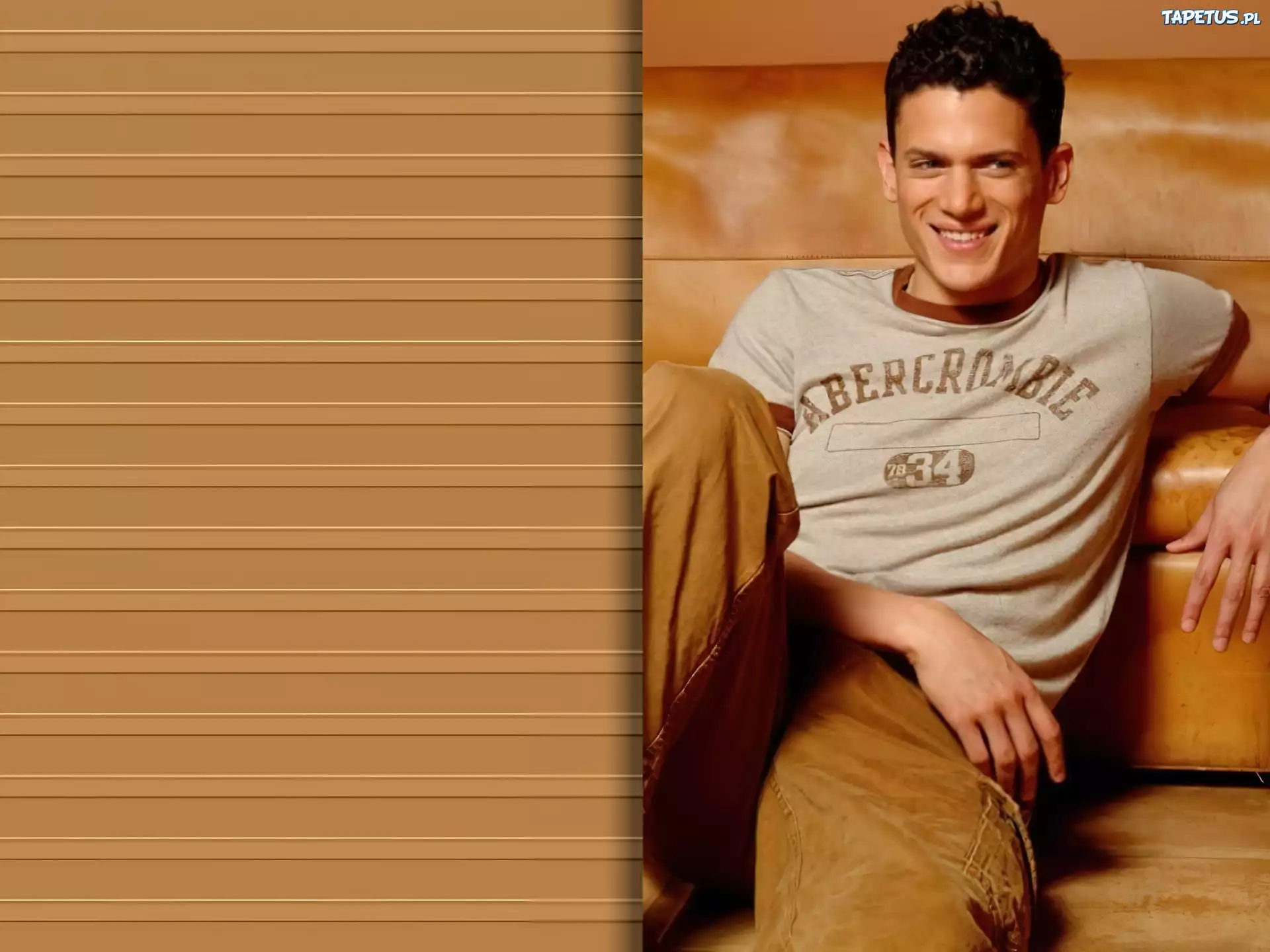 Wentworth Miller, brązowe spodnie