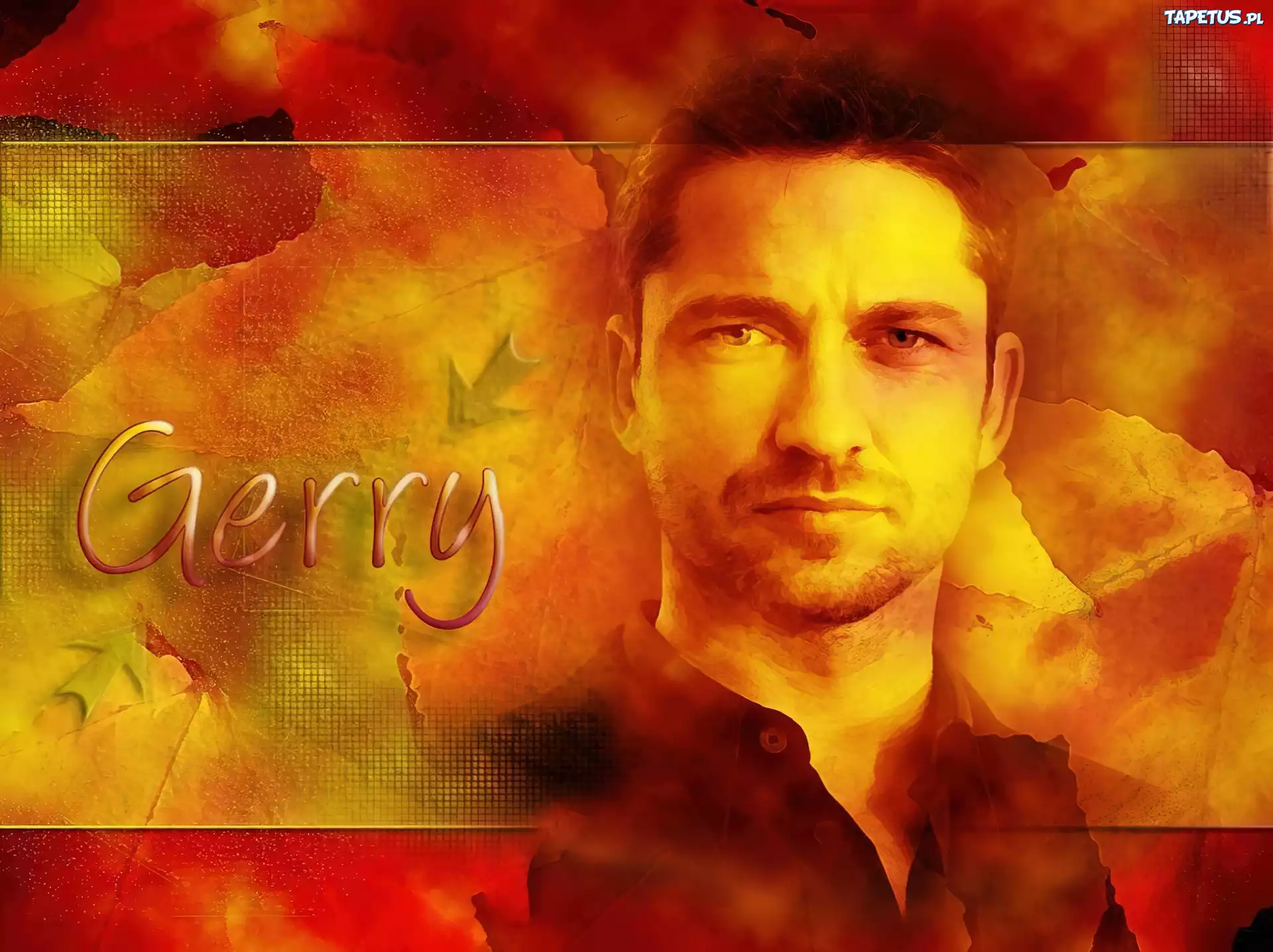 Gerard Butler,czarna koszula