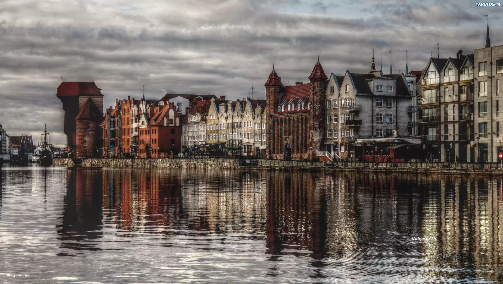 Gdańsk, Motława, Zabytkowe, Kamienice, HDR