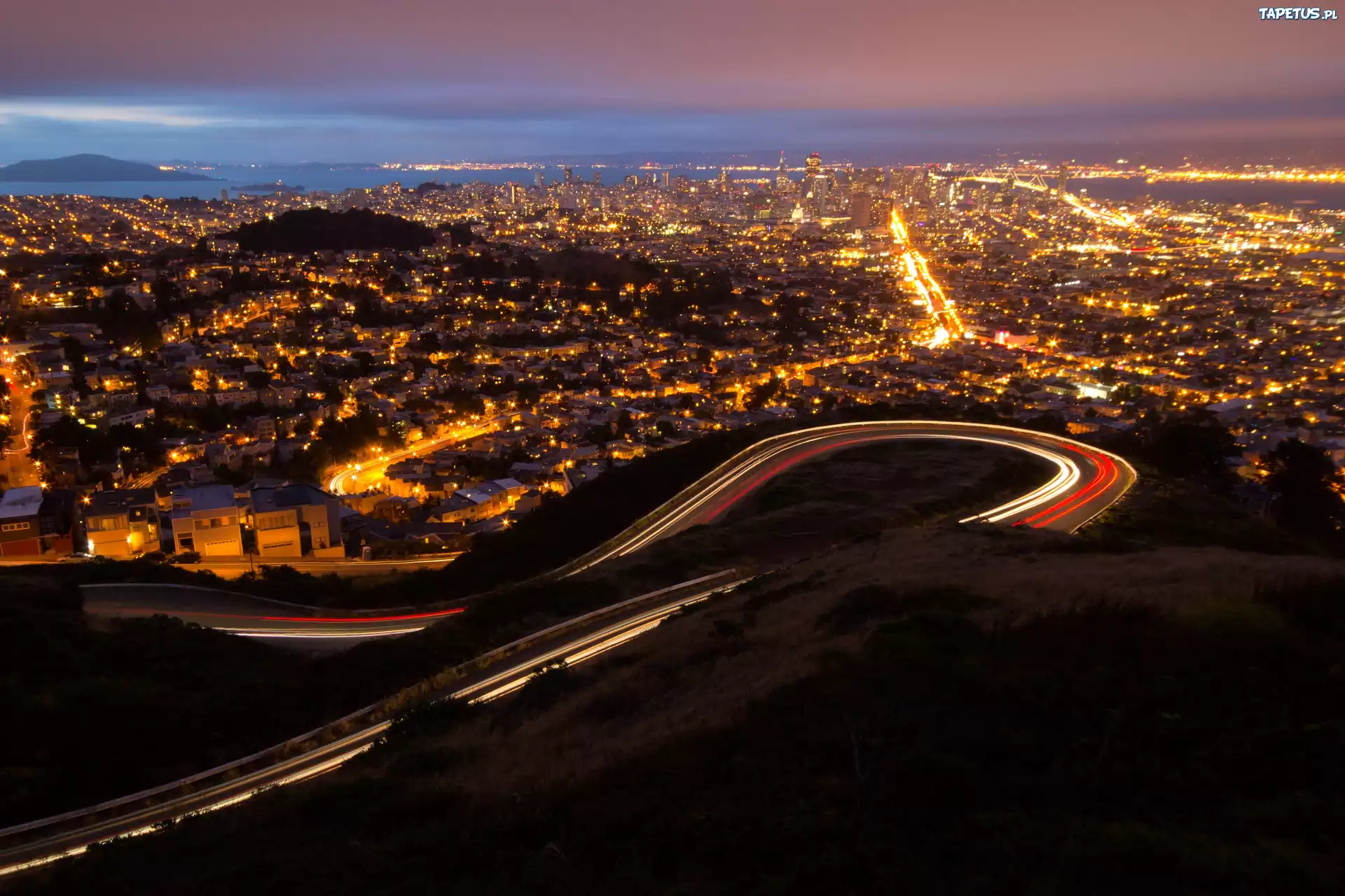 San Francisco, Miasto, Noc, USA