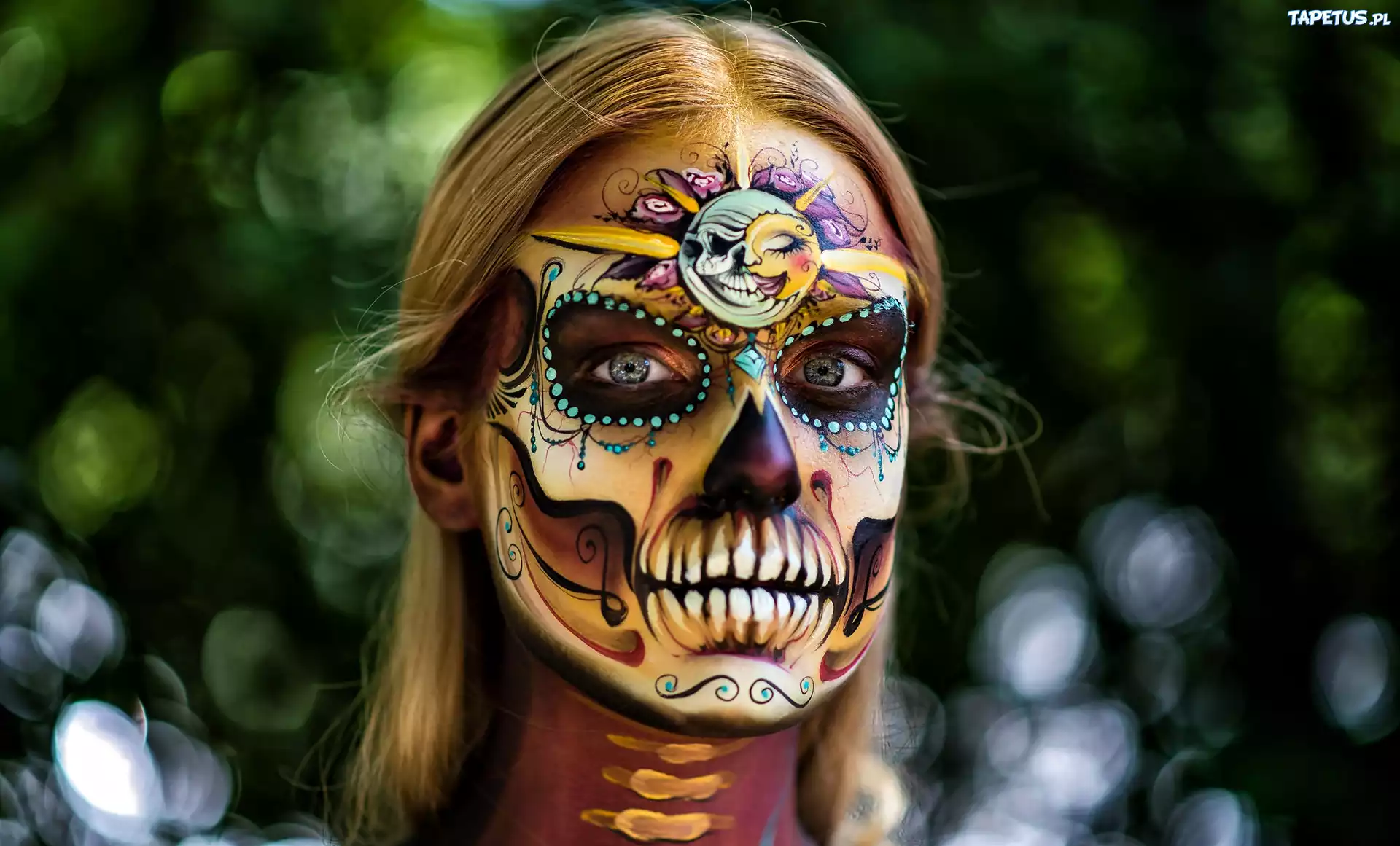 Kobieta, Twarz, Tatuaż, Bodypainting