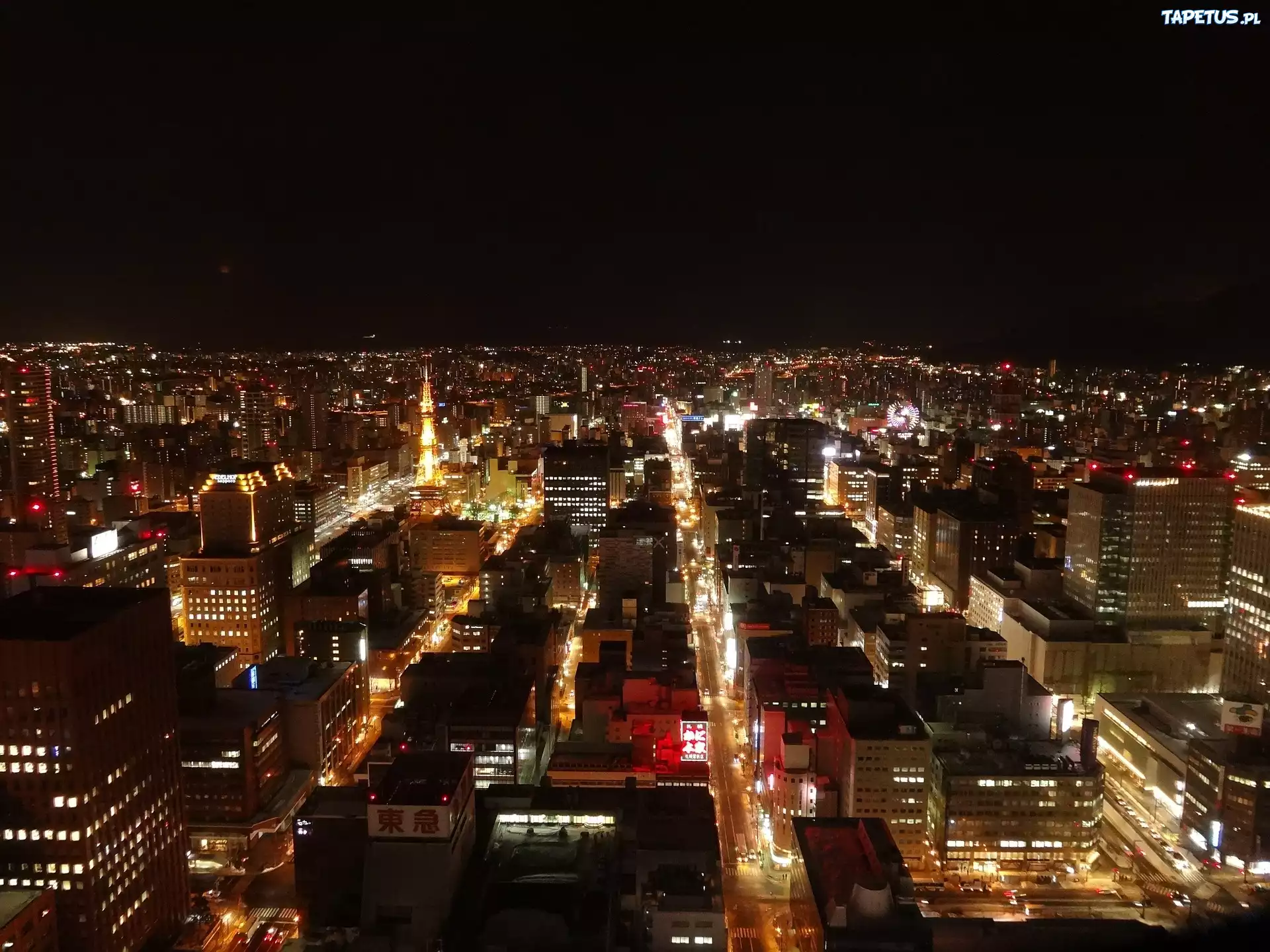 Japonia, Sapporo, Miasto nocą