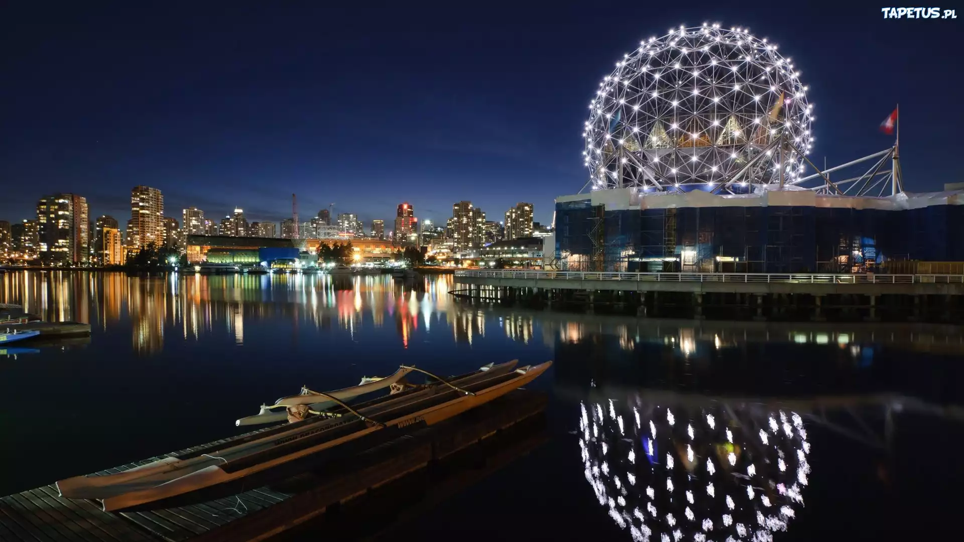 Telus, World, Of, Science, Vancouver, Nocą