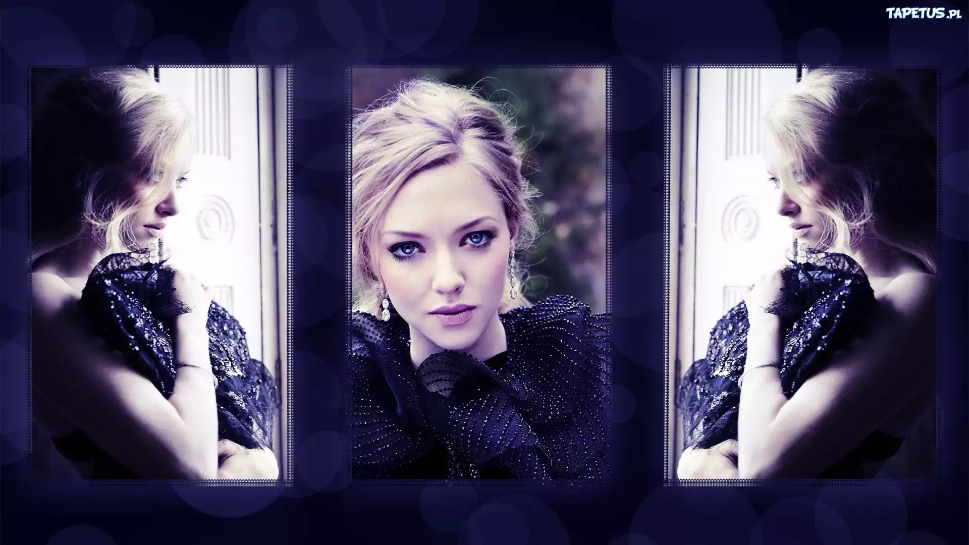Kobieta, Amanda Seyfried, Blondynka, Makijaż, Lustrzane Odbicie
