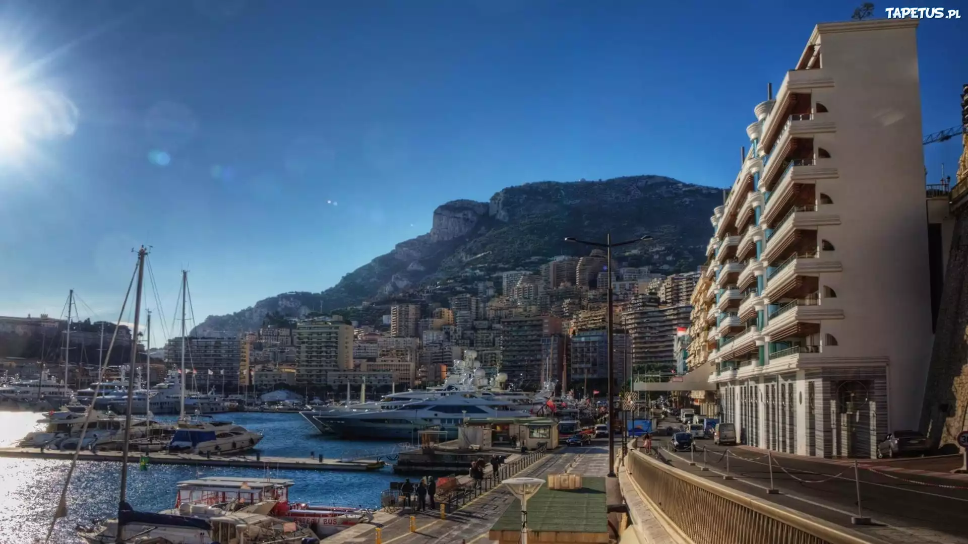 Monako, Monte Carlo, Miasto, Morze, Jachty