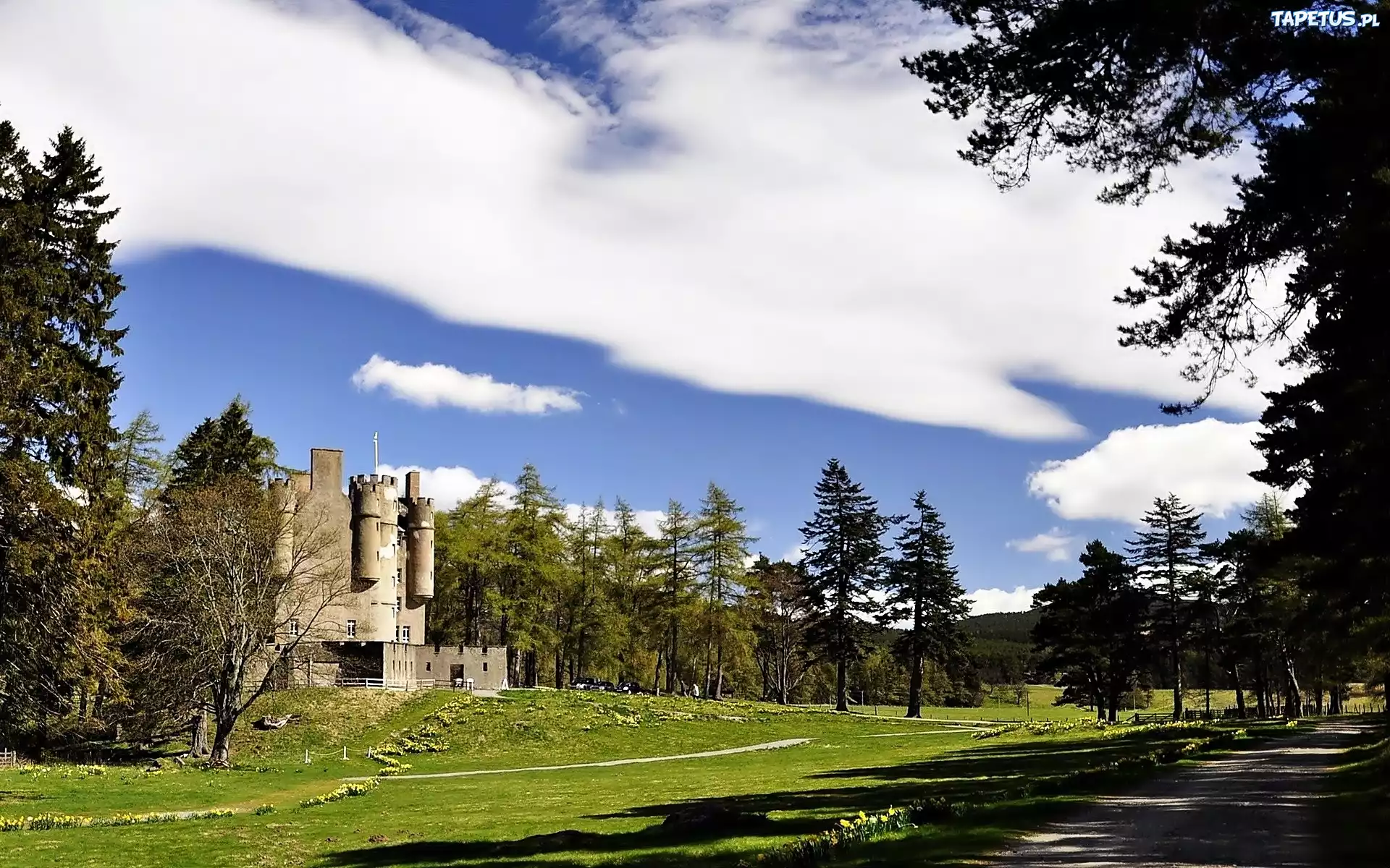 Zamek, Culzean, Park, Obłoki