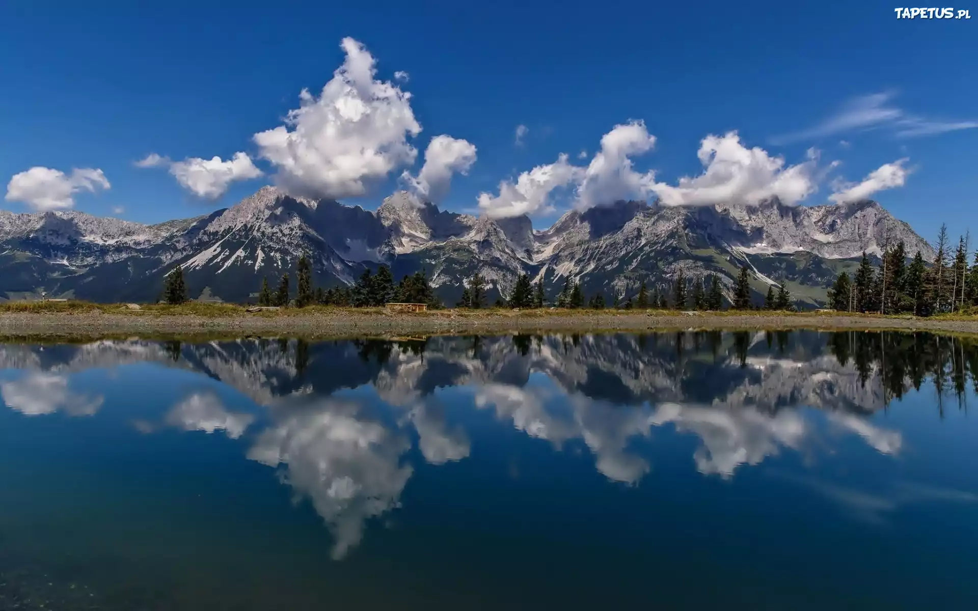 Jezioro, Góry, Alpy, Austria