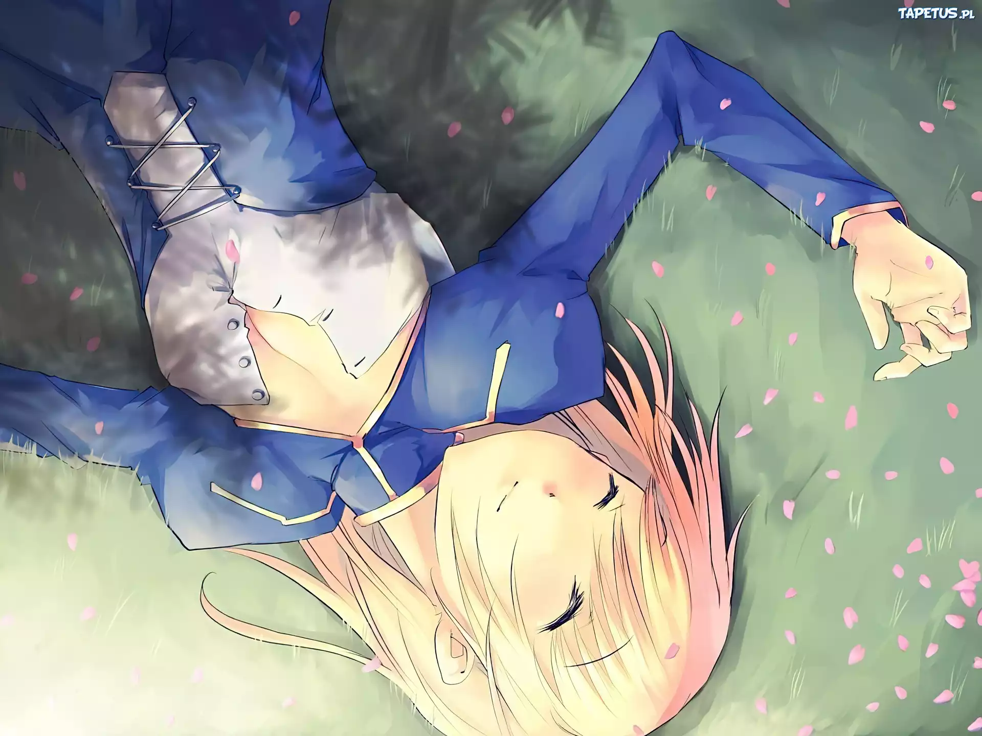 sen, łąka, Fate Stay Night, dziewczyna