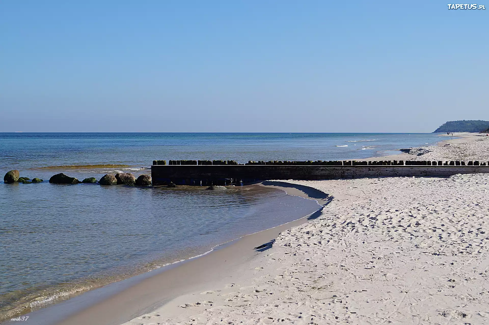 Plaża, Kamienie, Drewniane, Pale, Morze