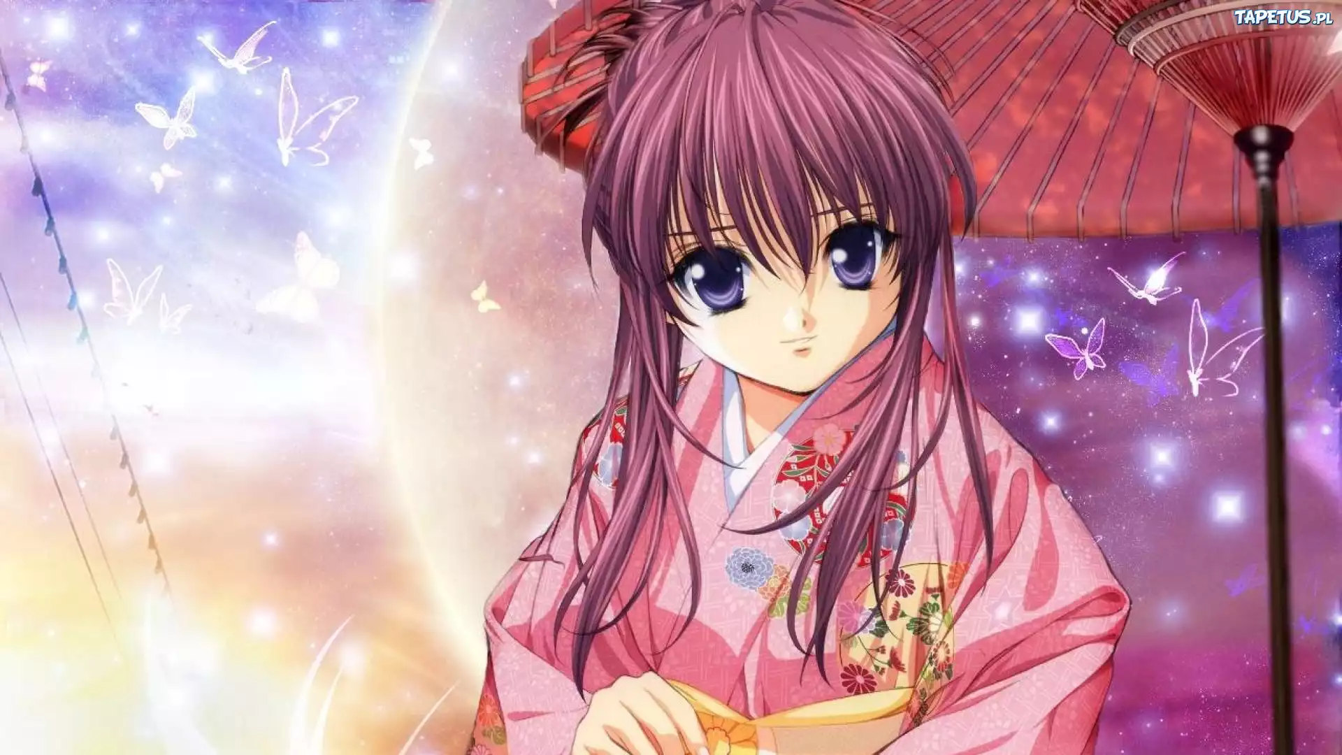 Dziewczynka, Kimono, Parasol