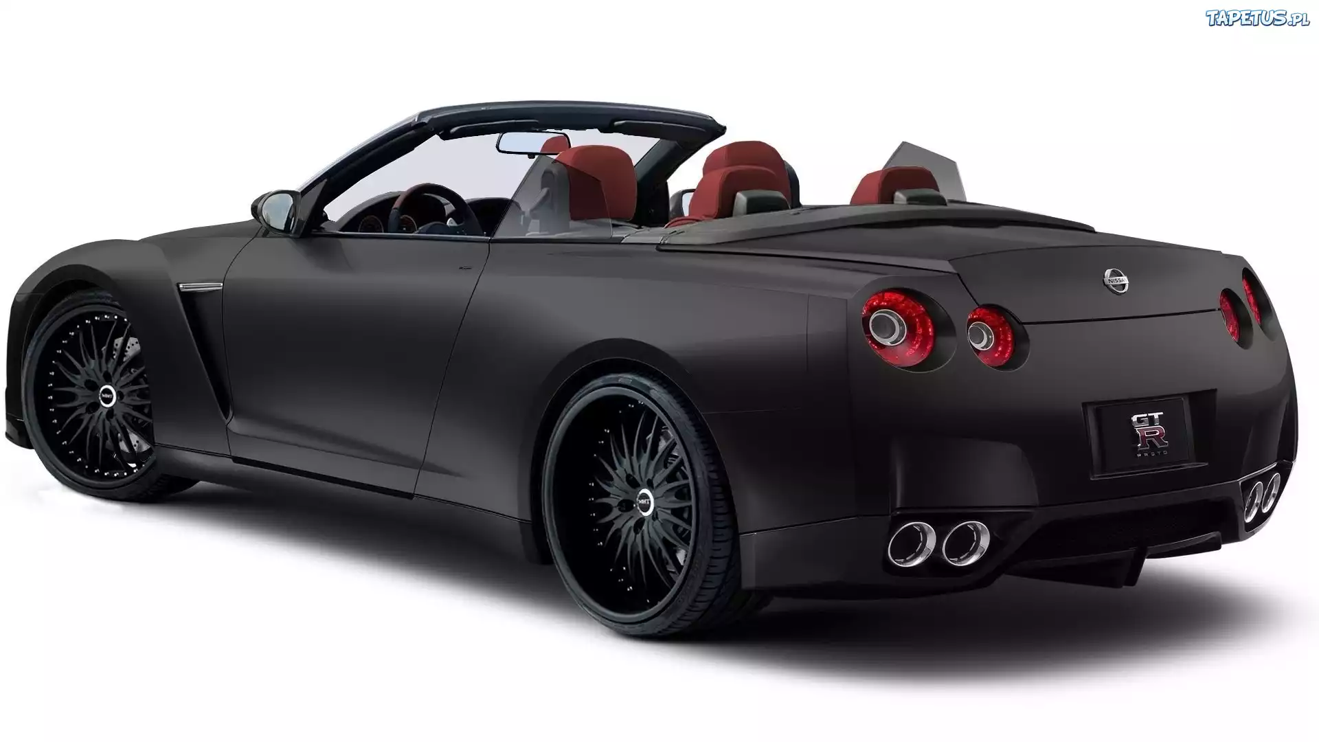 Czarne, Auto, Nissan, GTR, Cabrio