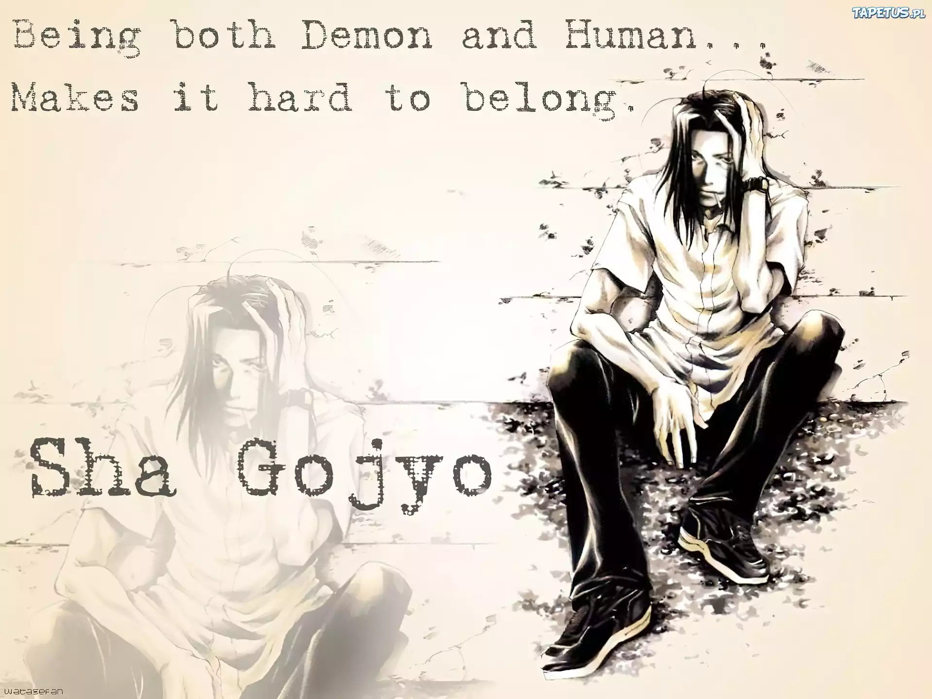 Saiyuki, demon, postać, sha, gojyu