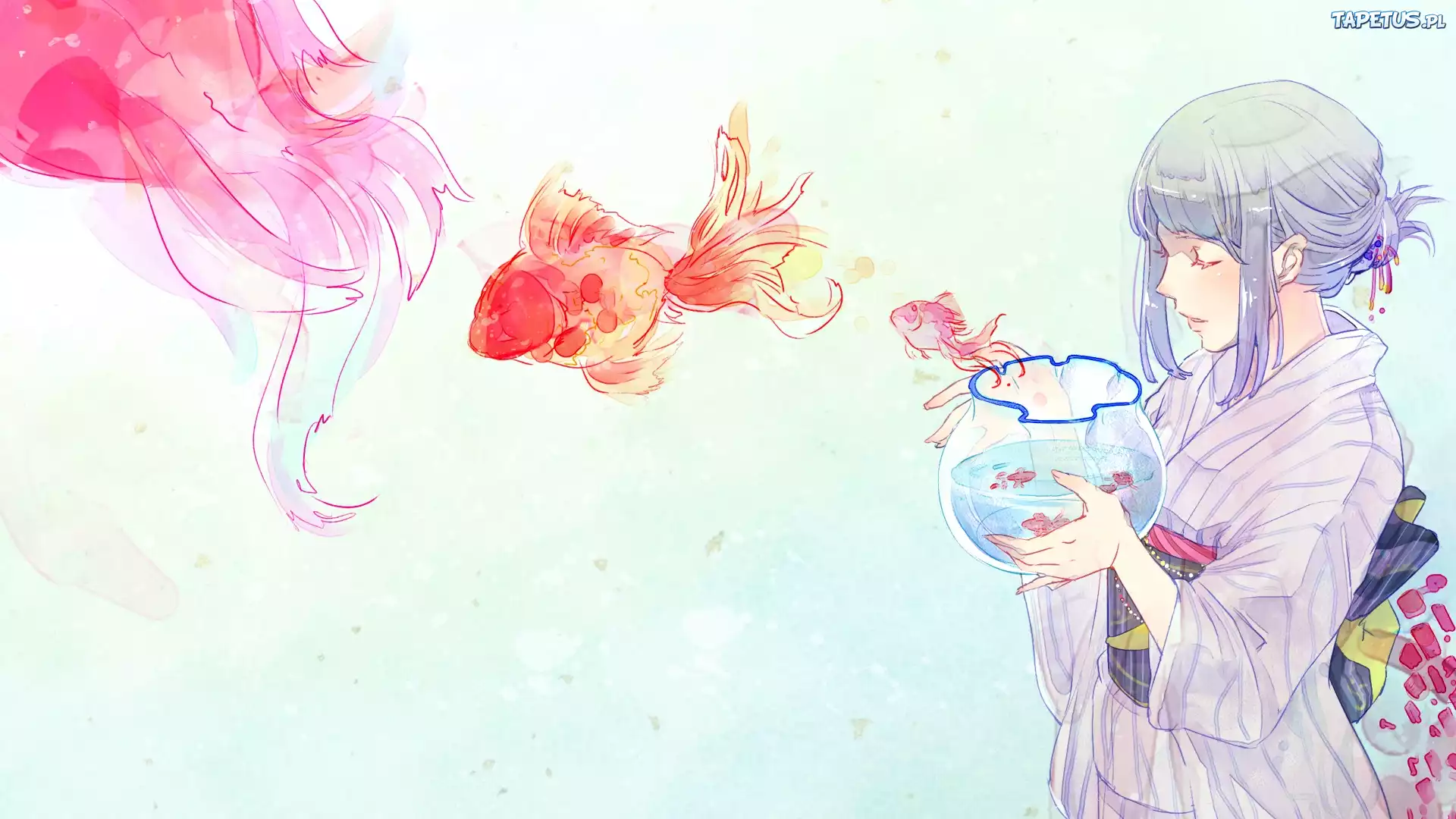 Dziewczyna, Ryby, Anime