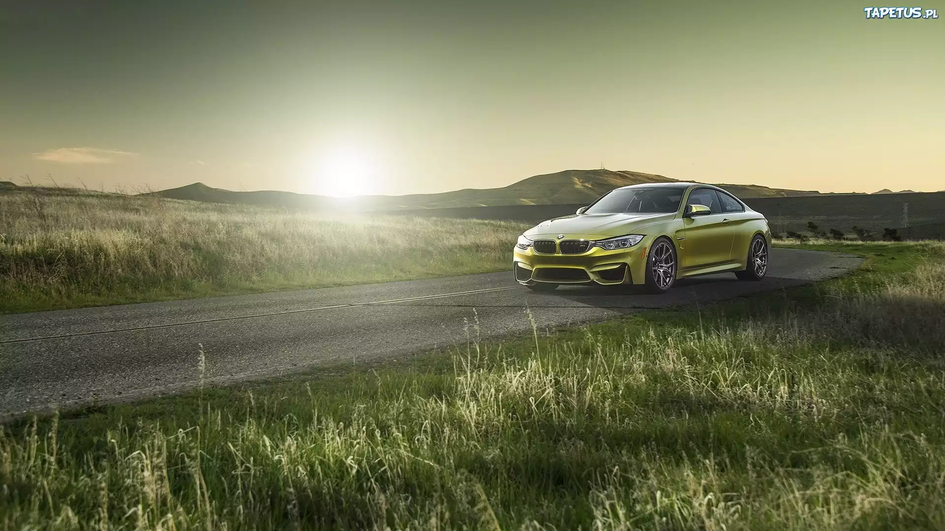 Bmw, M4, Droga, Trawa