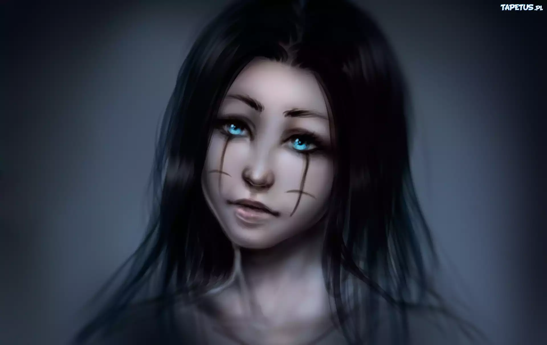 Dziewczyna, Horror, Mroczne, Rysunek
