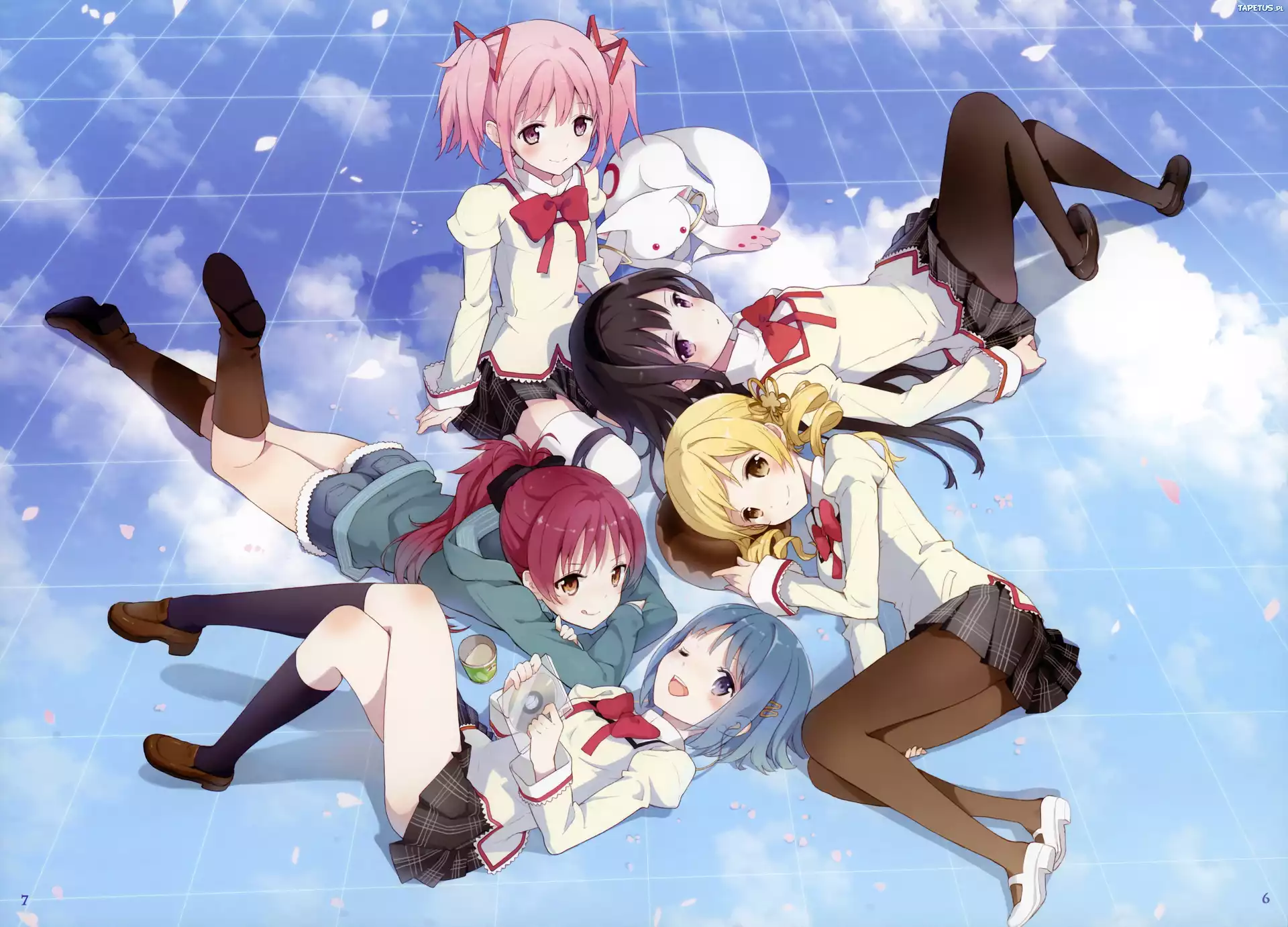 Mahou Shoujo Madoka Magica, Kaname Madoka, Akemi Homura, Sakura Kyouko, Tomoe Mami, Miki Sayaka