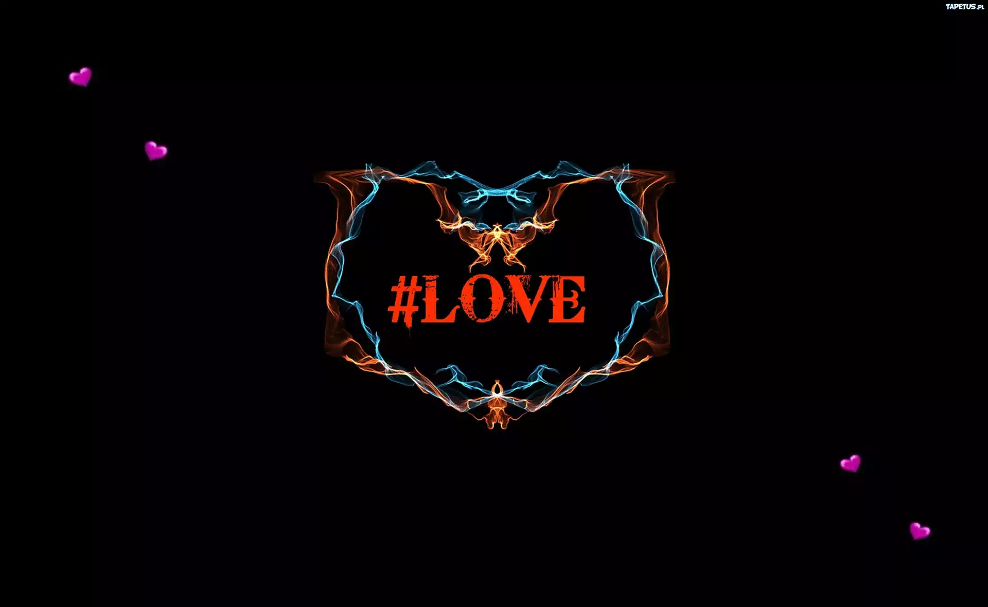 Serduszka, Napis, Love