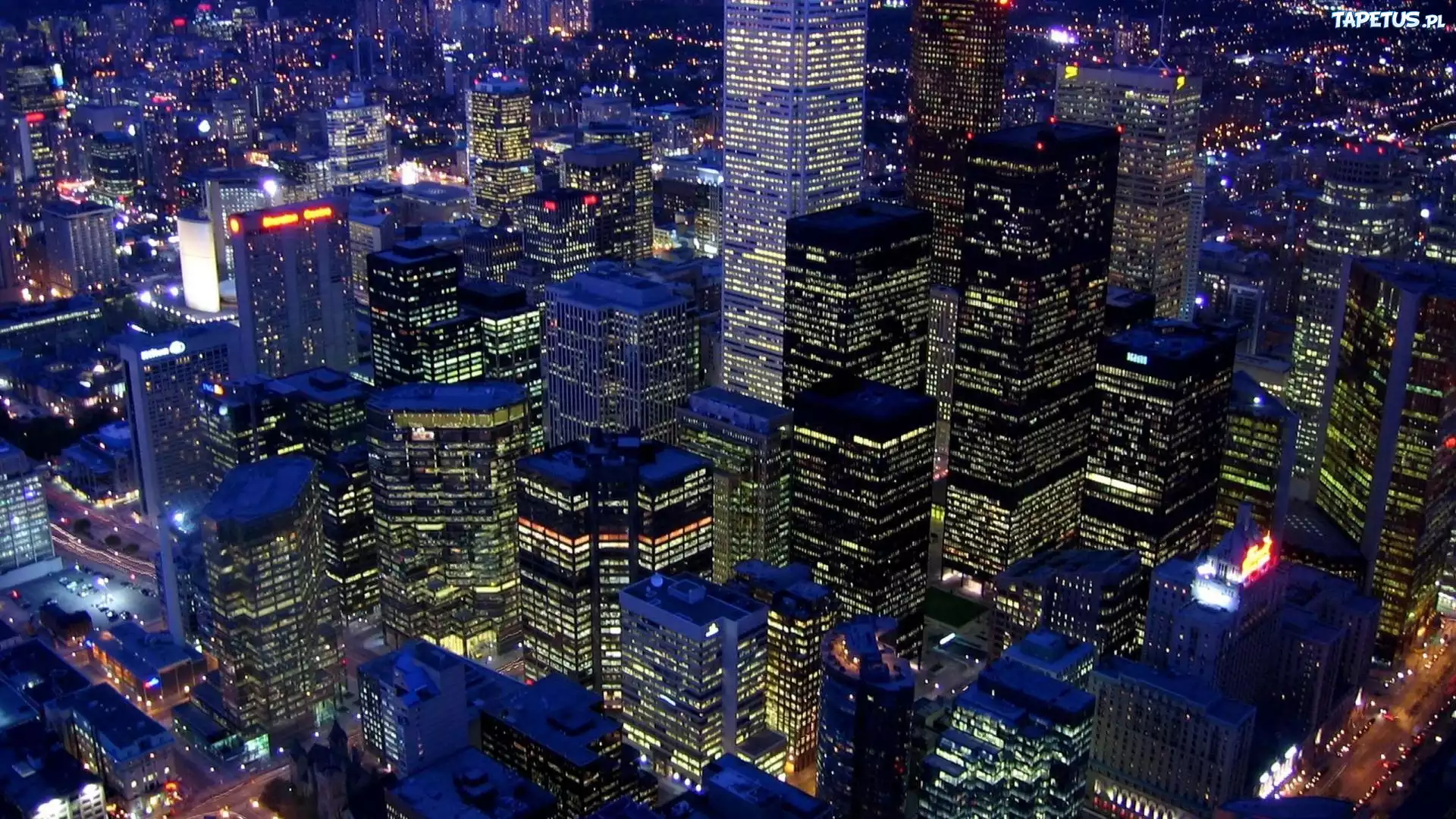 Kanada, Toronto, Miasto, Drapacze Chmur, Noc