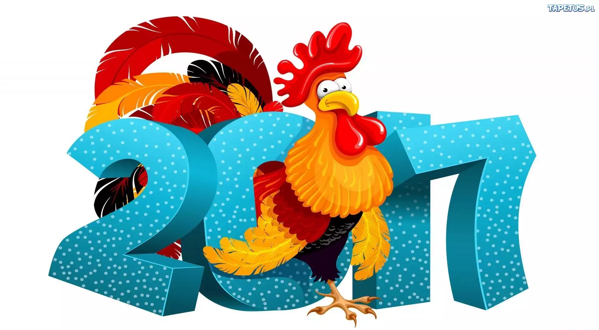 Nowy Rok, 2017, Kogut, Grafika 2D