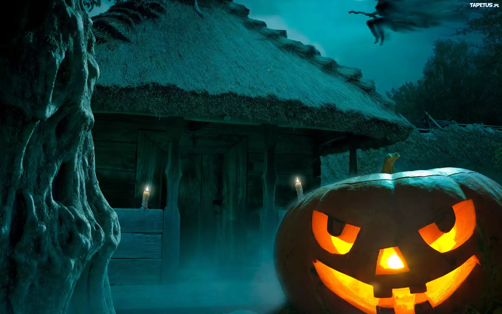 Halloween, Dynia, Noc, Chata