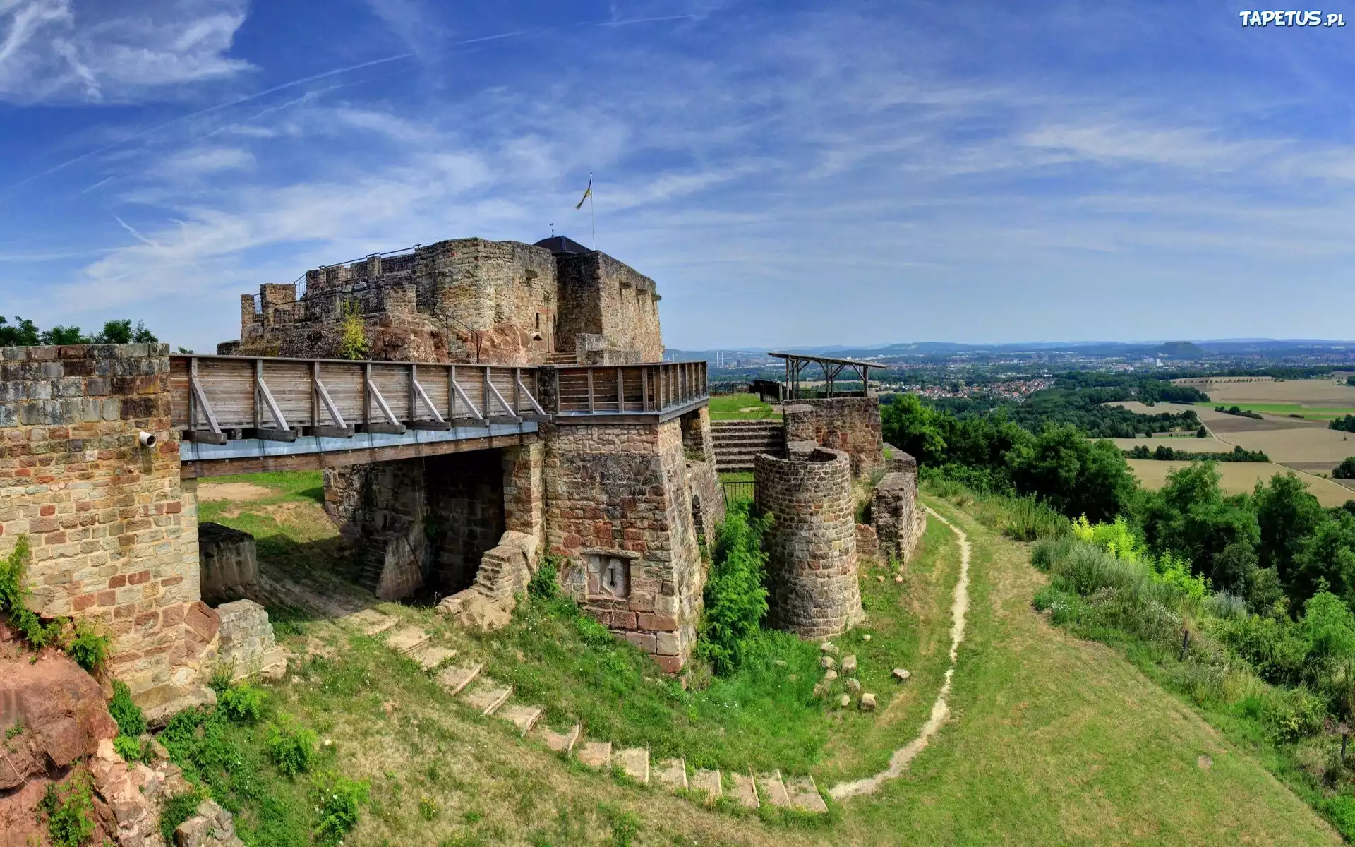 Zamek, Most, Mury, Obronne, Panorama
