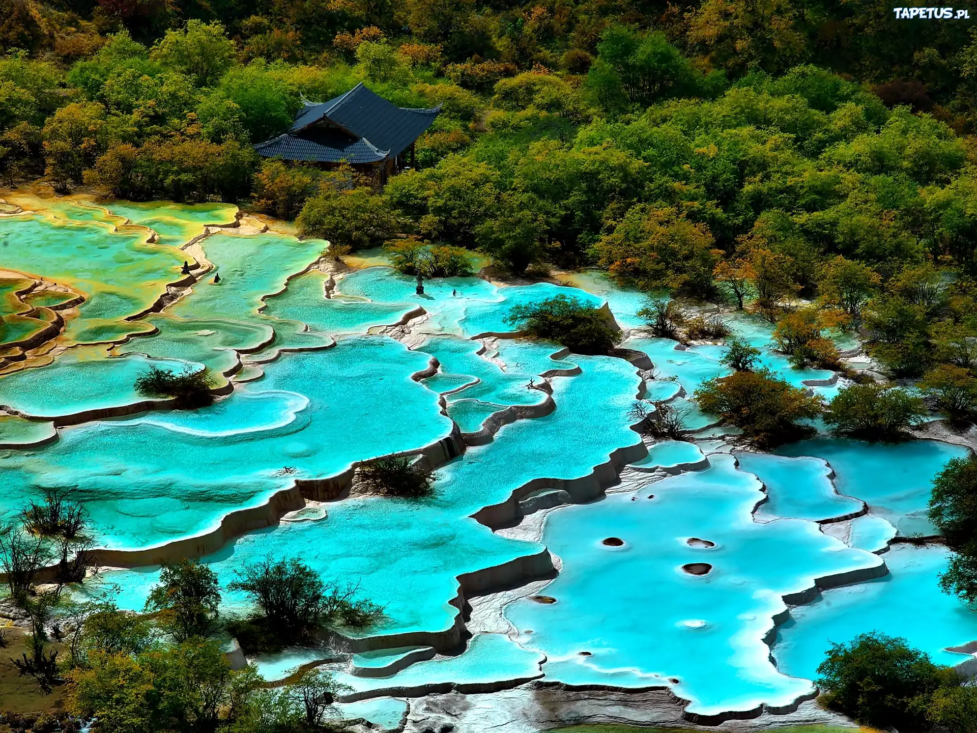 Chiny, Sadzawki, Huanglong, Kaskada