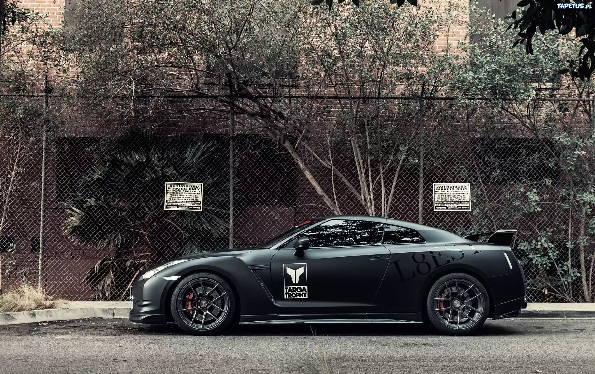 Nissan, GT-R, Ogrodzenie, Drzewa